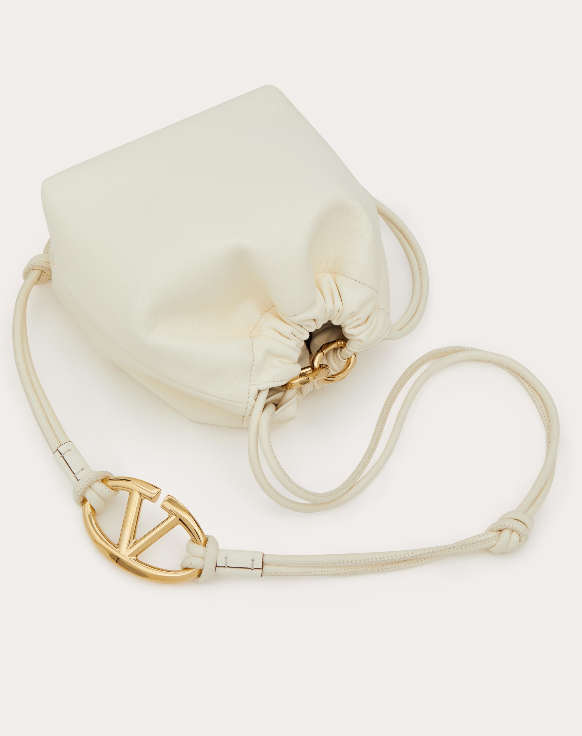 VLOGO POUF NAPPA LEATHER MINI BUCKET BAG - 5