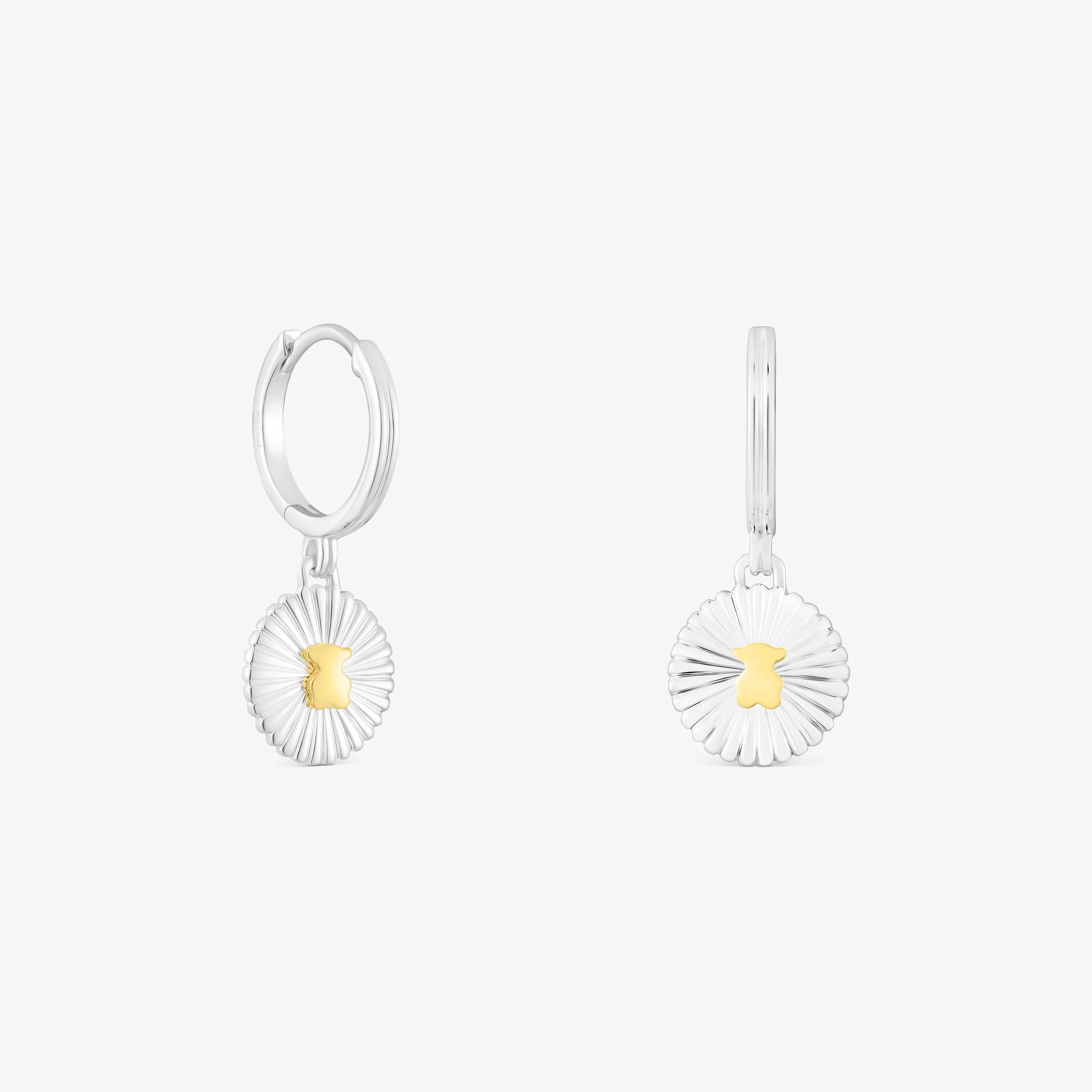 Silver and silver vermeil Hoop earrings Iris Motif - 1