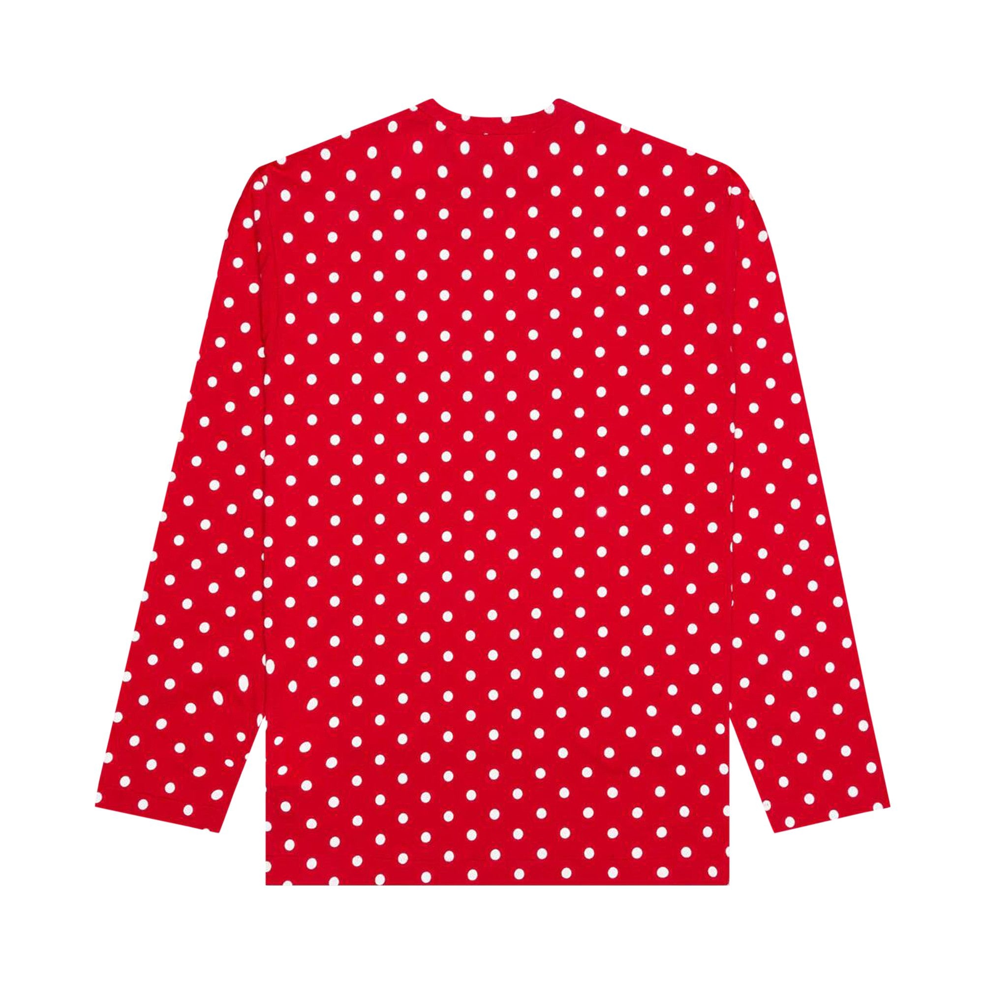 Comme des Garçons Polka Dot Long-Sleeve Tee 'Red' - 2