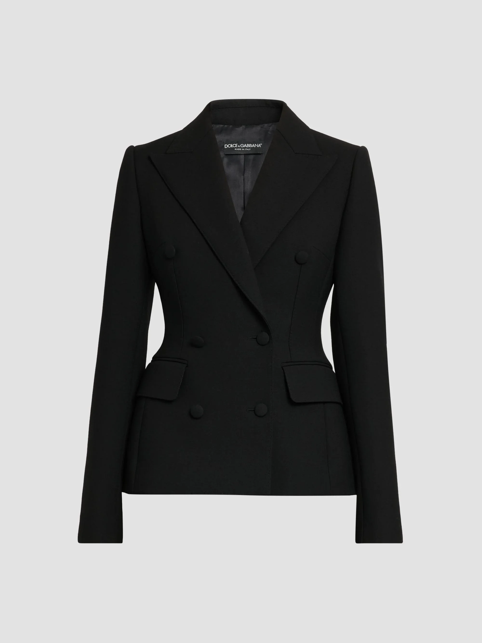 Women's Double Crepe Wool Blazer - Nero - 1