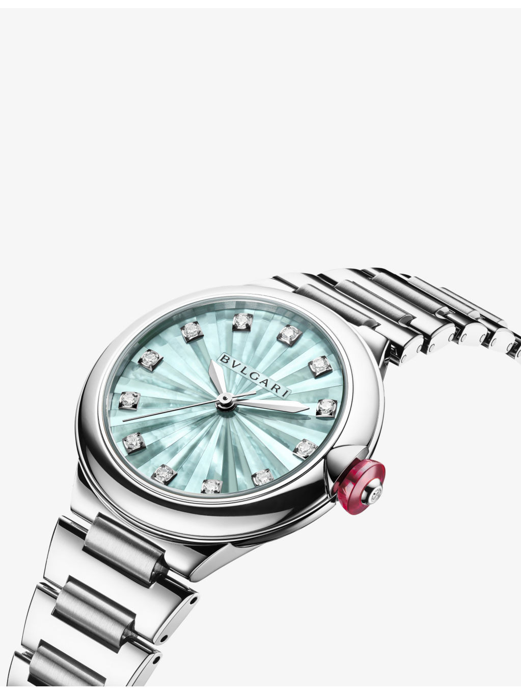RE00007 Lvcea stainless-steel, 0.2200ct brilliant-cut diamond and mother-of-pearl automatic watch - 5