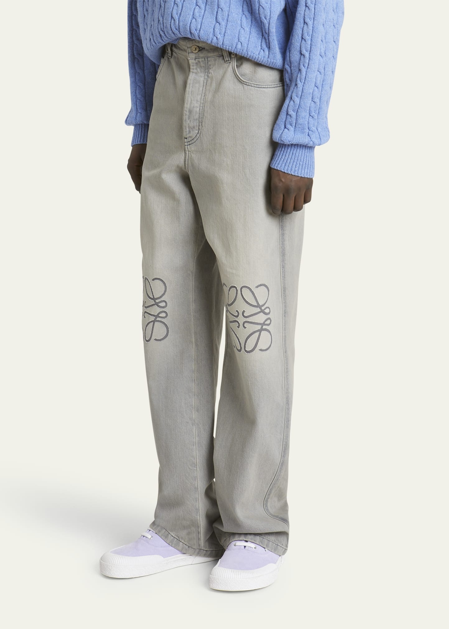 Men's Anagram Straight-Leg Jeans - 4