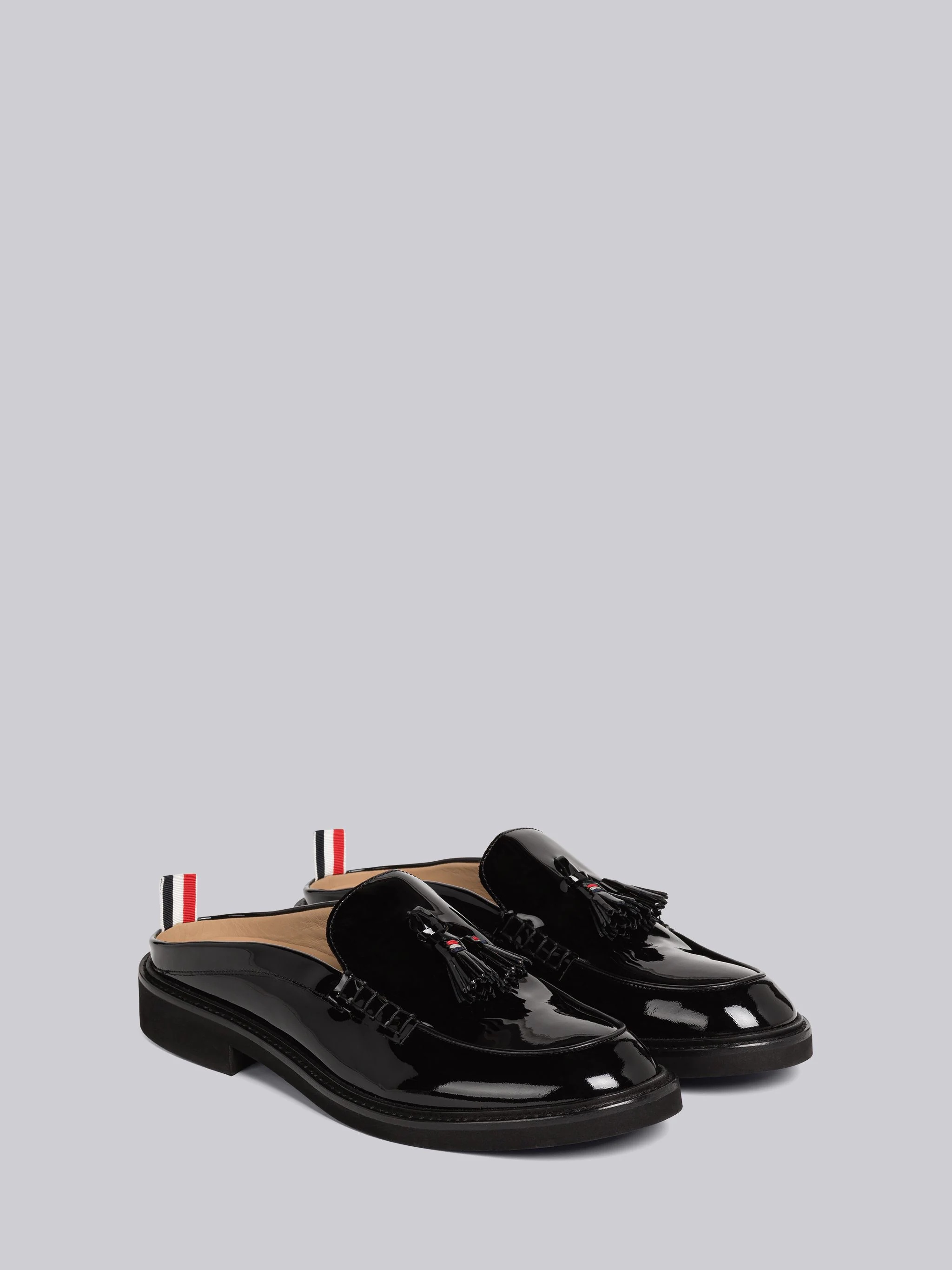 Soft Patent Leather Tassel Loafer Mule - 3