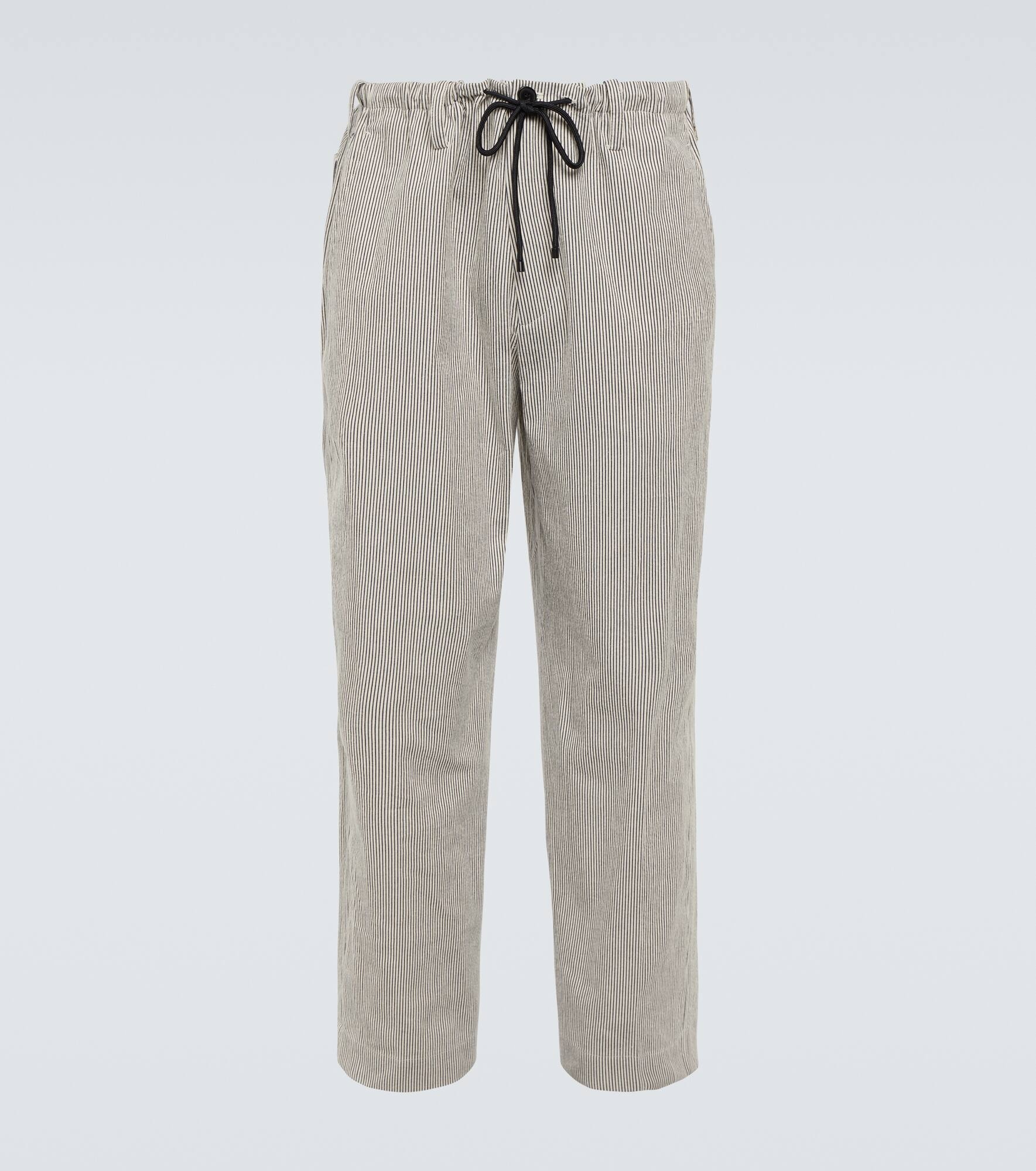 Striped cotton straight pants - 1