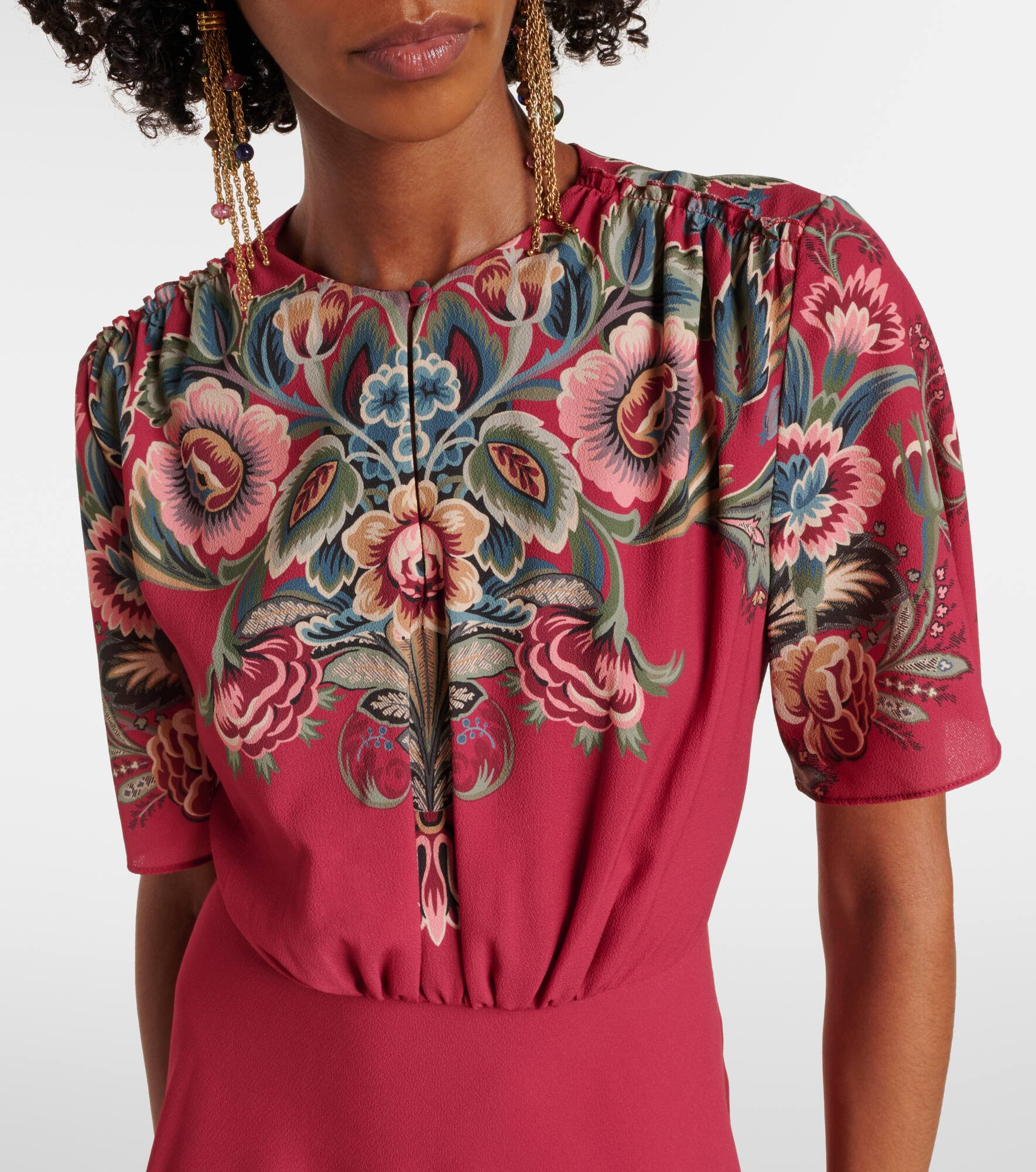Paisley crêpe jersey maxi dress - 4