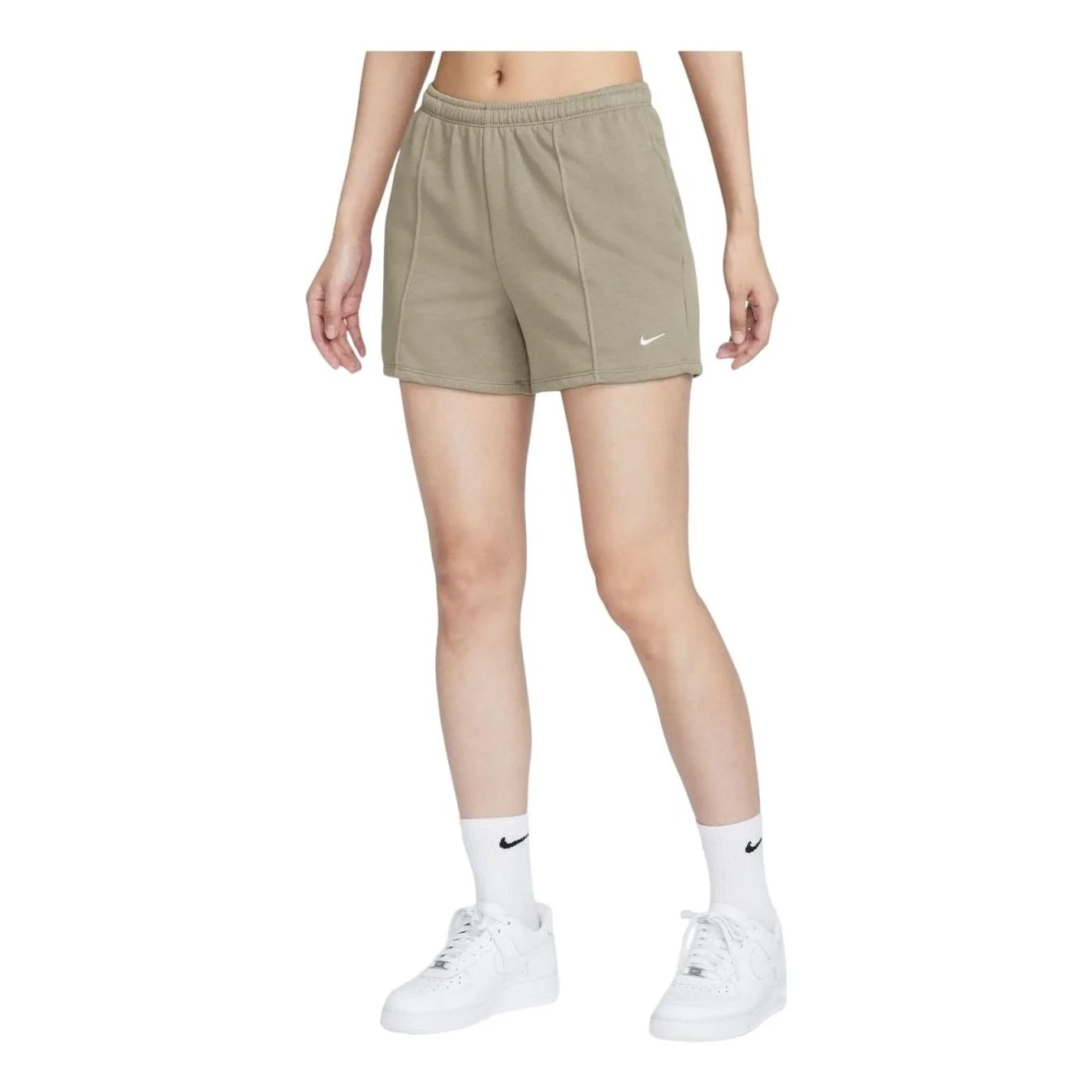 (WMNS) Nike Sportswear Chill Terry Mid-Rise 10cm French Terry Shorts Asia Sizing 'Light Army' HF6941 - 1