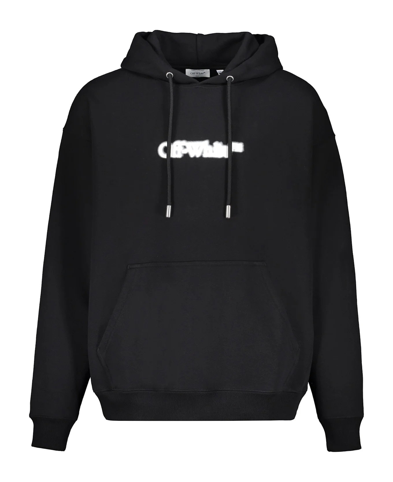 Black Sweatshirt With Hood And Pocket - 1