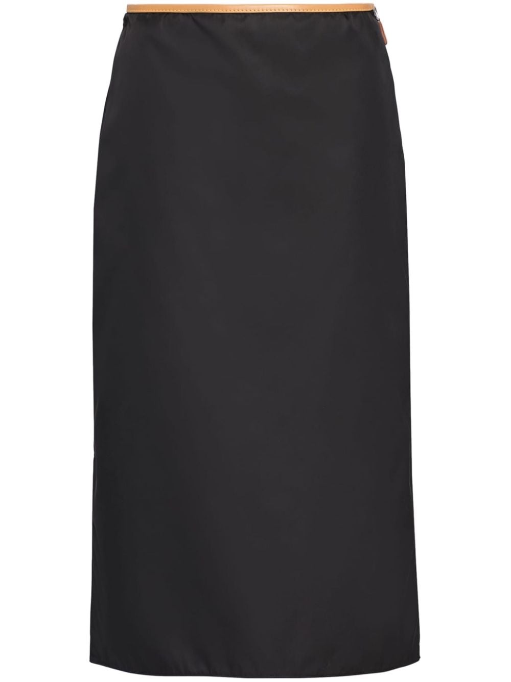 logo-patch straight midi skirt - 1