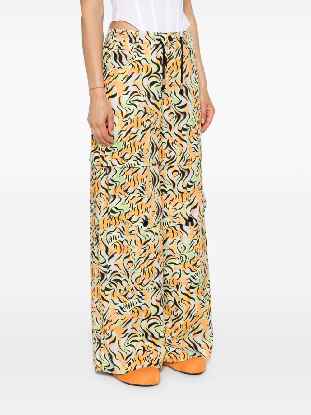 animal-print straight-leg trousers - 3