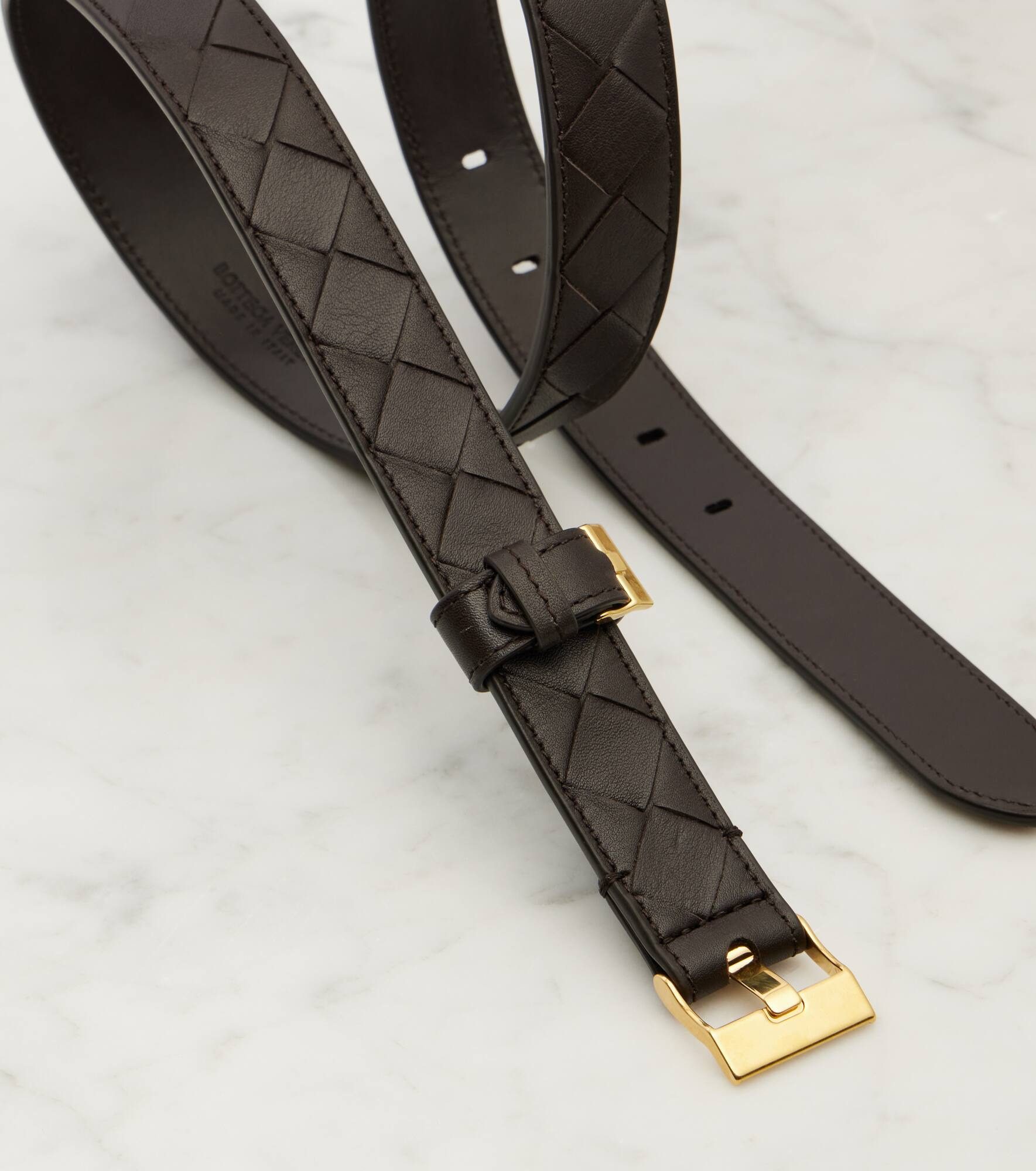 Watch Intrecciato leather belt - 3