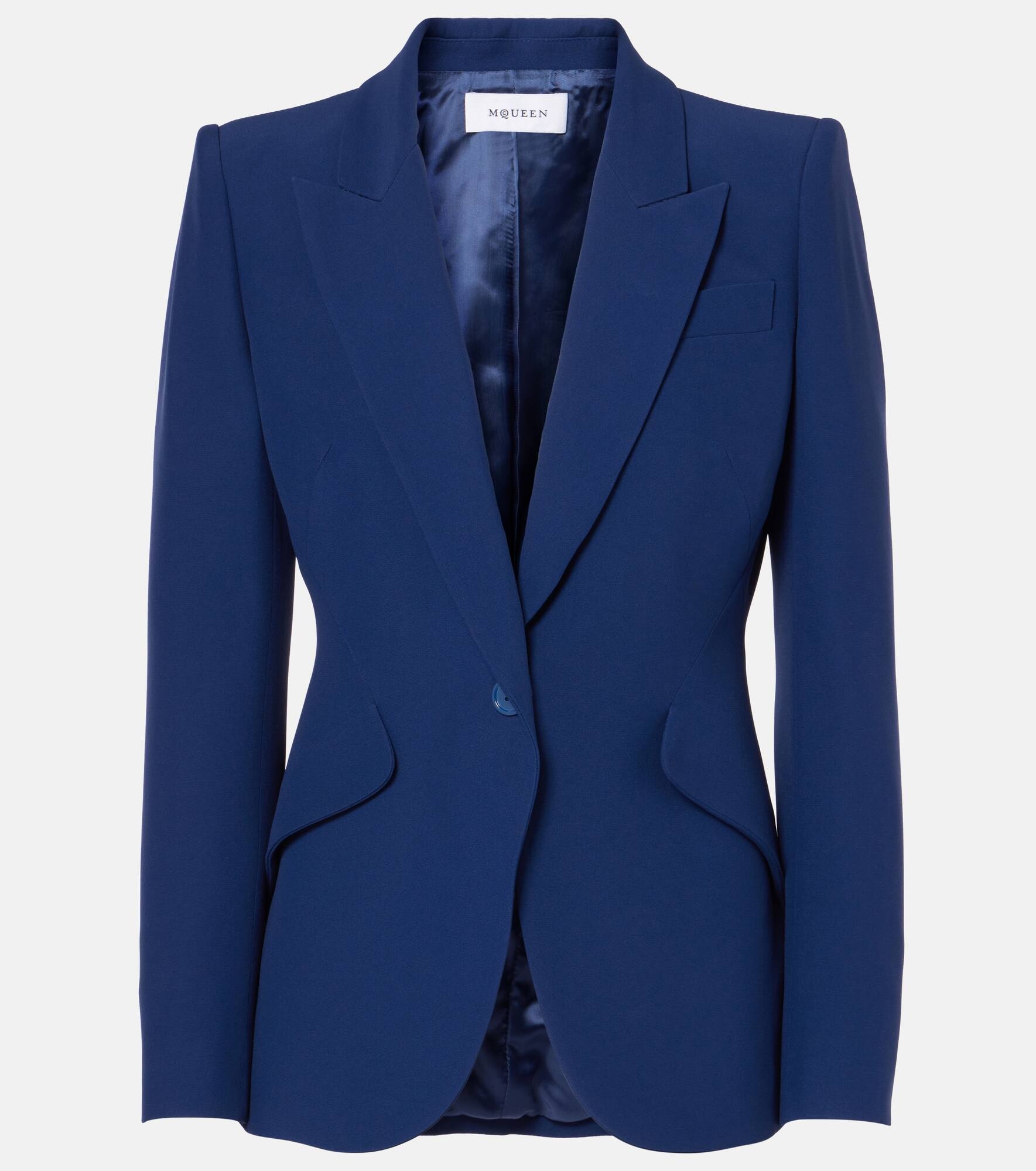 Single-breasted crêpe blazer - 1