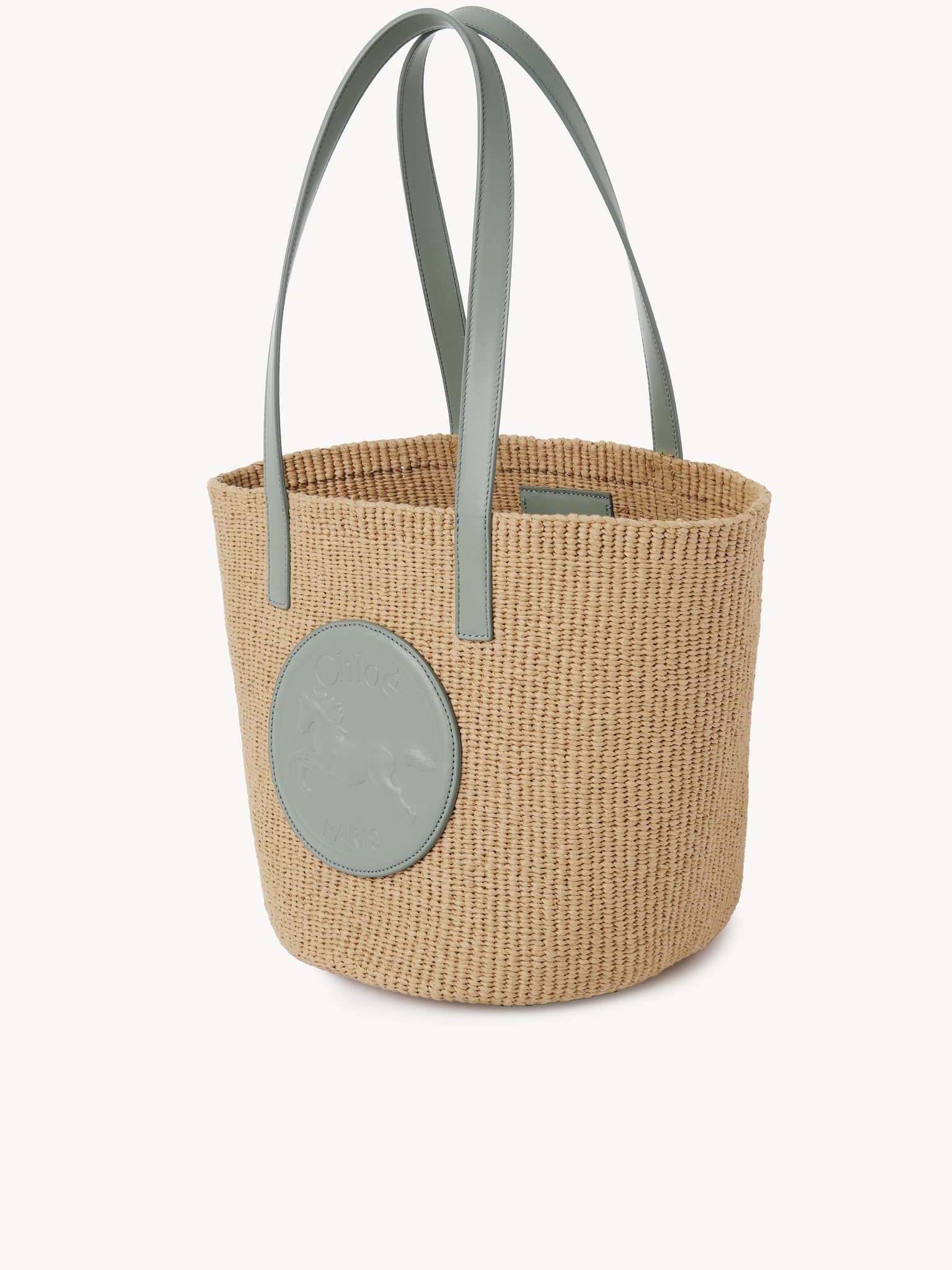 LARGE HORSE MEDAL BASKET IN NATURAL FIBERS - 3
