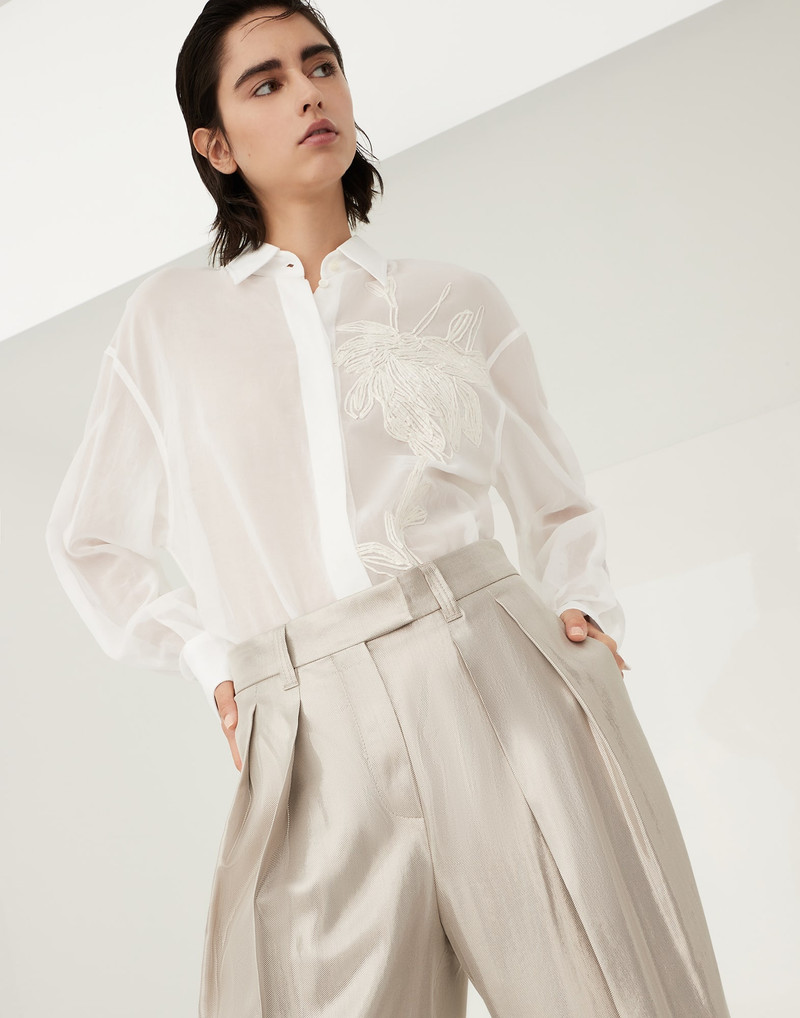 Sparkling gabardine sartorial wide trousers 3