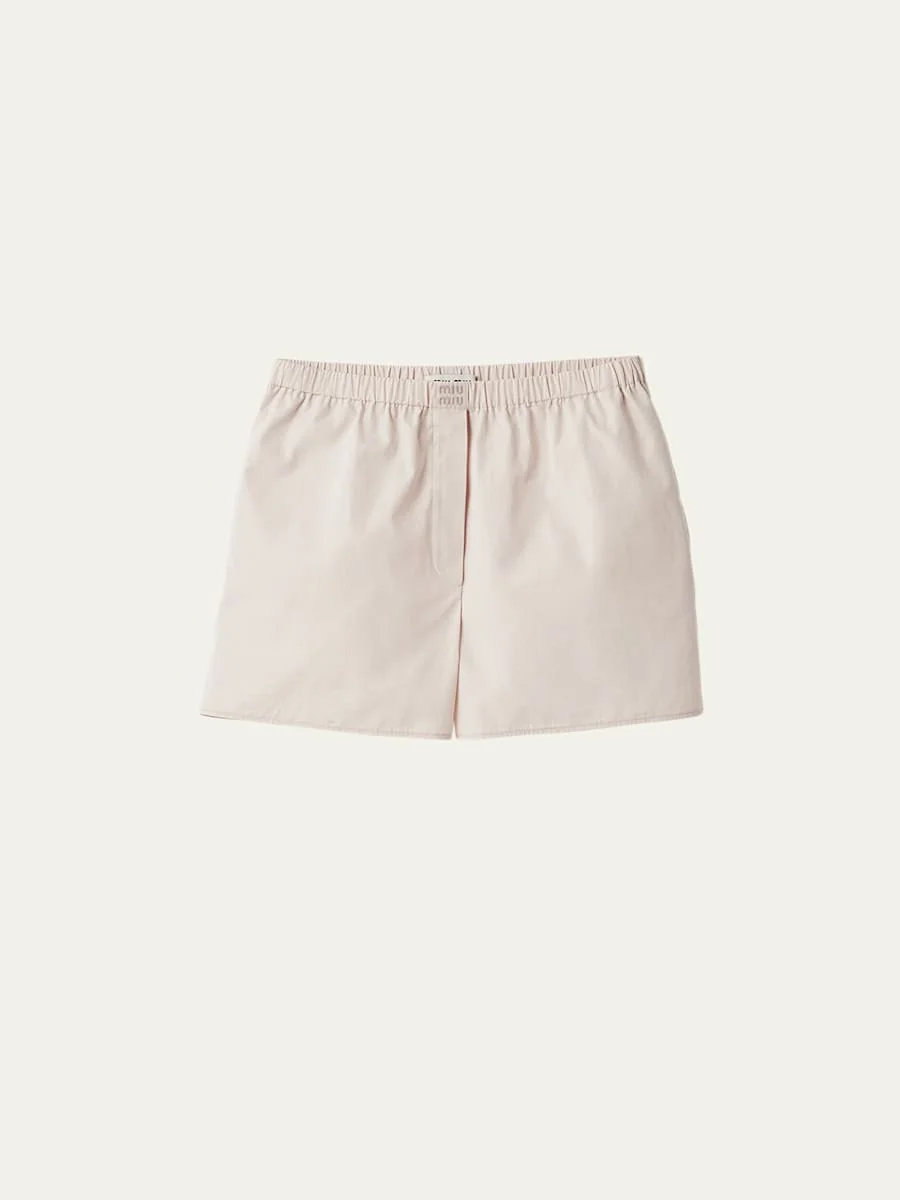 Elasticized Poplin Shorts - 1