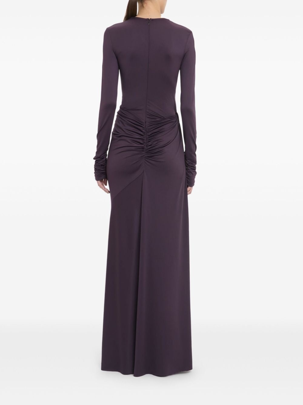 knot-detail long-sleeve gown - 4