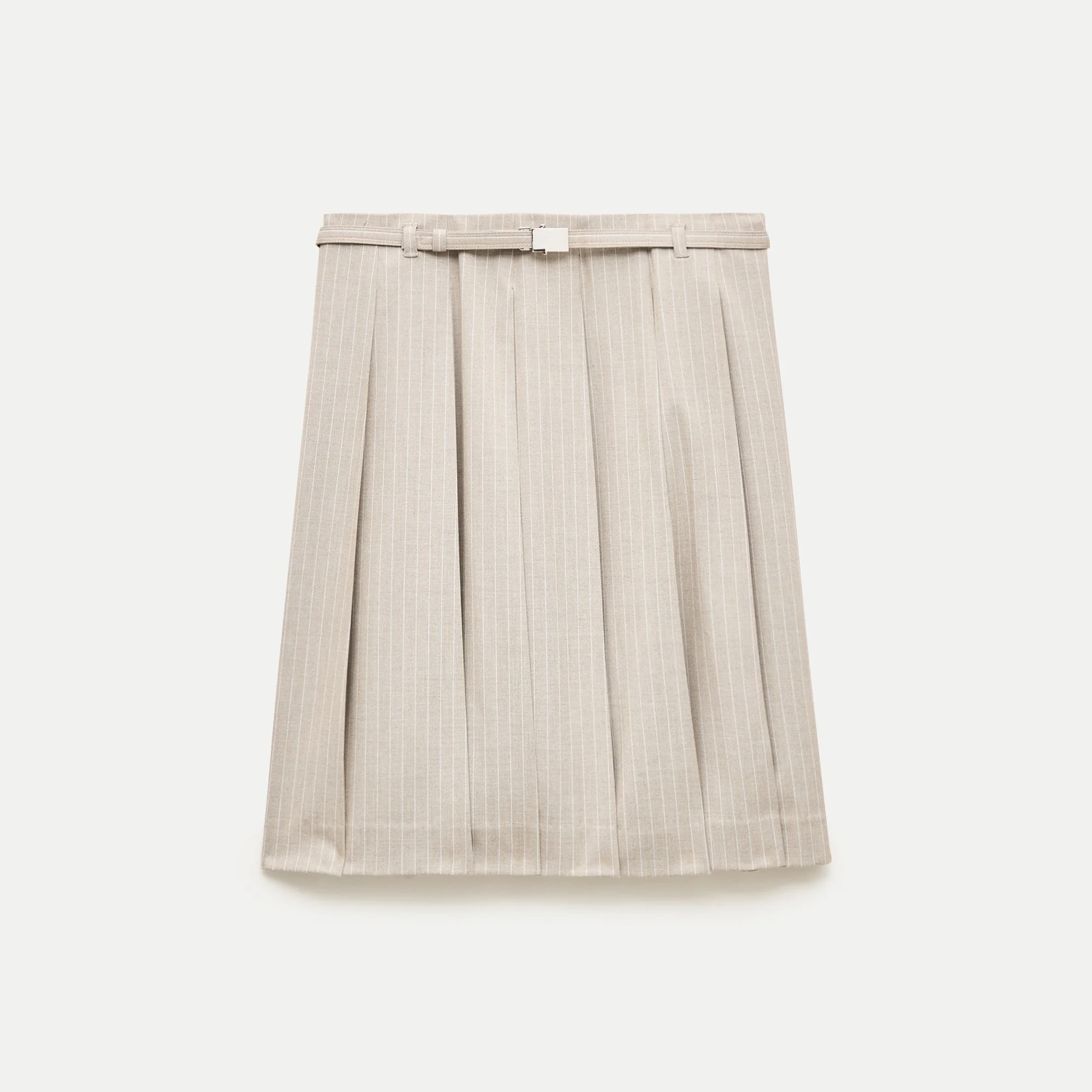 Pleated prep skirt in striped Gramercy suiting - 1