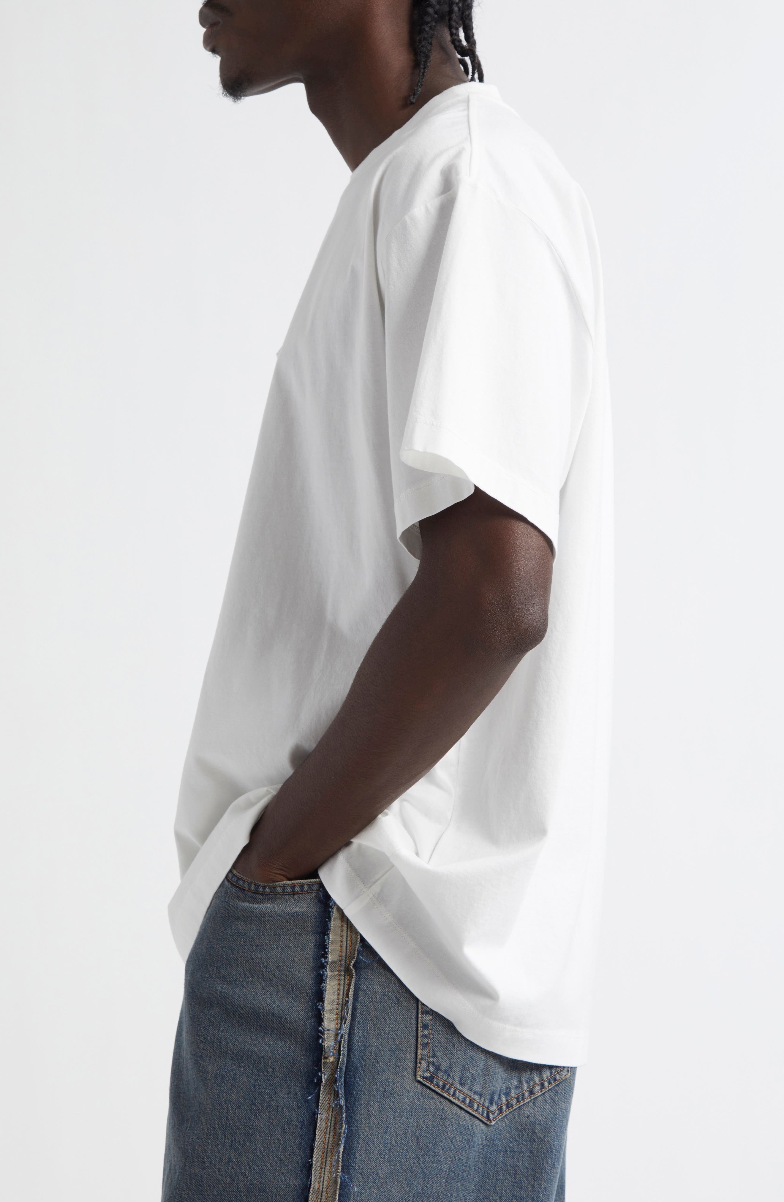 MM6 Maison Margiela Numeric Logo Patch T-Shirt in Off White at Nordstrom - 4