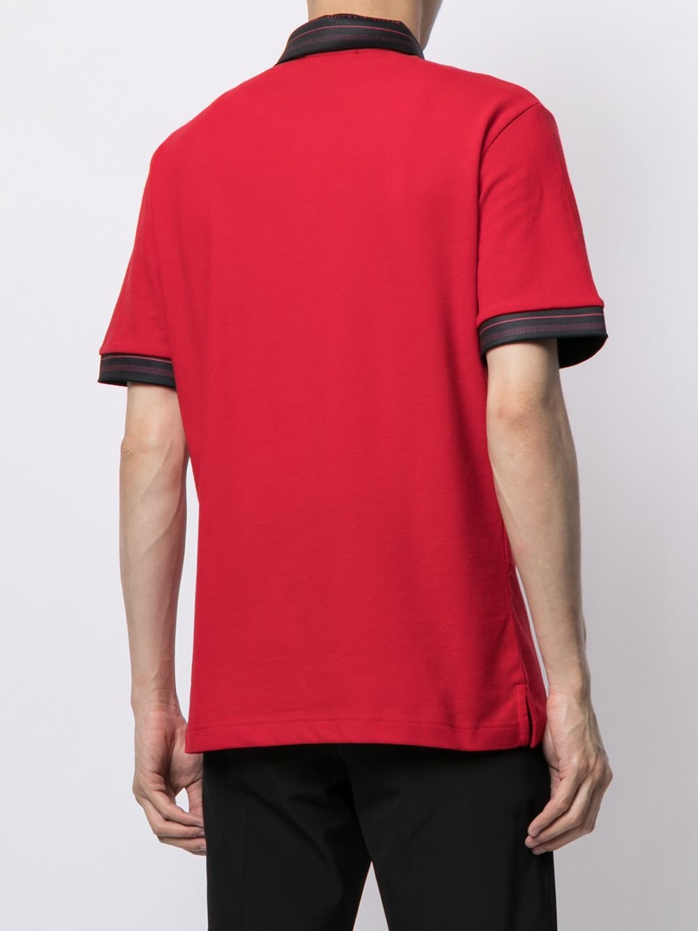 logo-patch short-sleeved polo shirt - 4