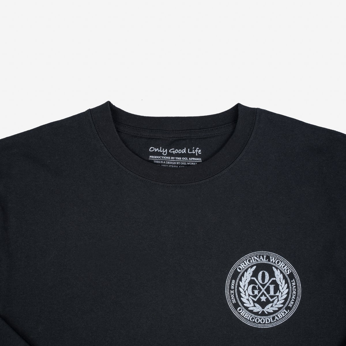 OGL-TEE-LOT20-LOGO-LS-CHA OGL 6.2oz Ringspun Long Sleeve T-shirt - Silkscreen Printed 'OGL Logo' - C - 8