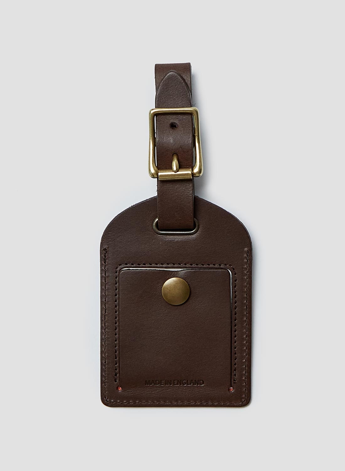 Leather Luggage Tag in Dark Brown - 3