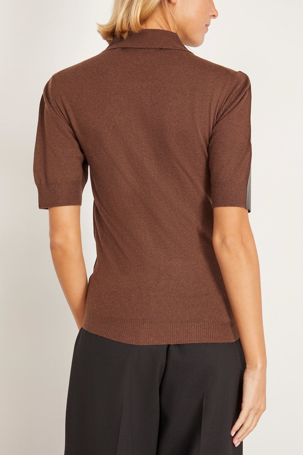 Polo Neck Top in Moca - 4