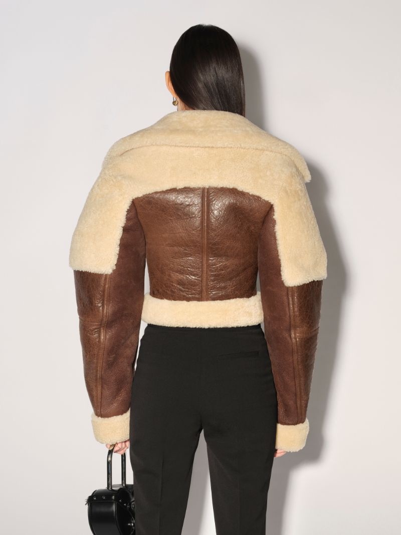 CROPPED SHEARLING JACKET - 4
