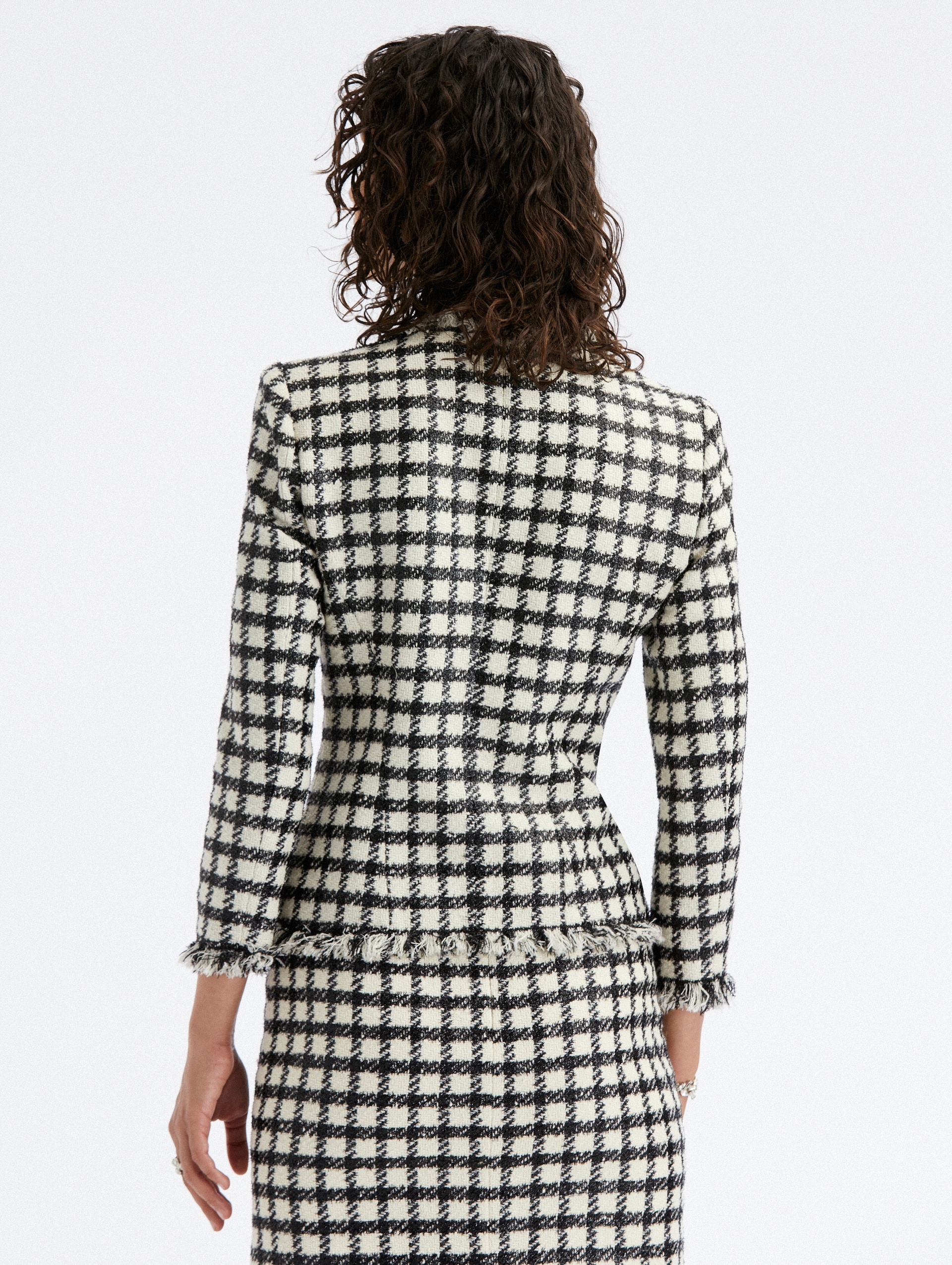 LUREX CHECK TWEED JACKET - 3