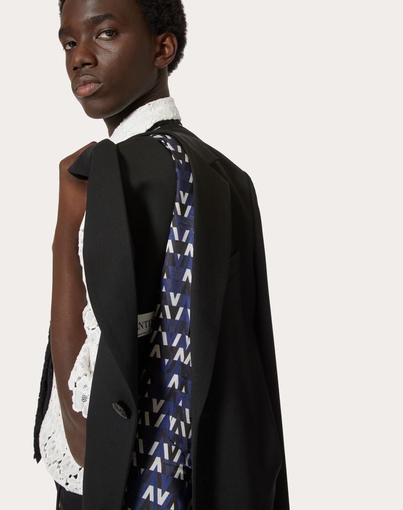 SINGLE-BREASTED JACKET WITH OPTICAL VALENTINO PRINT LINING 5