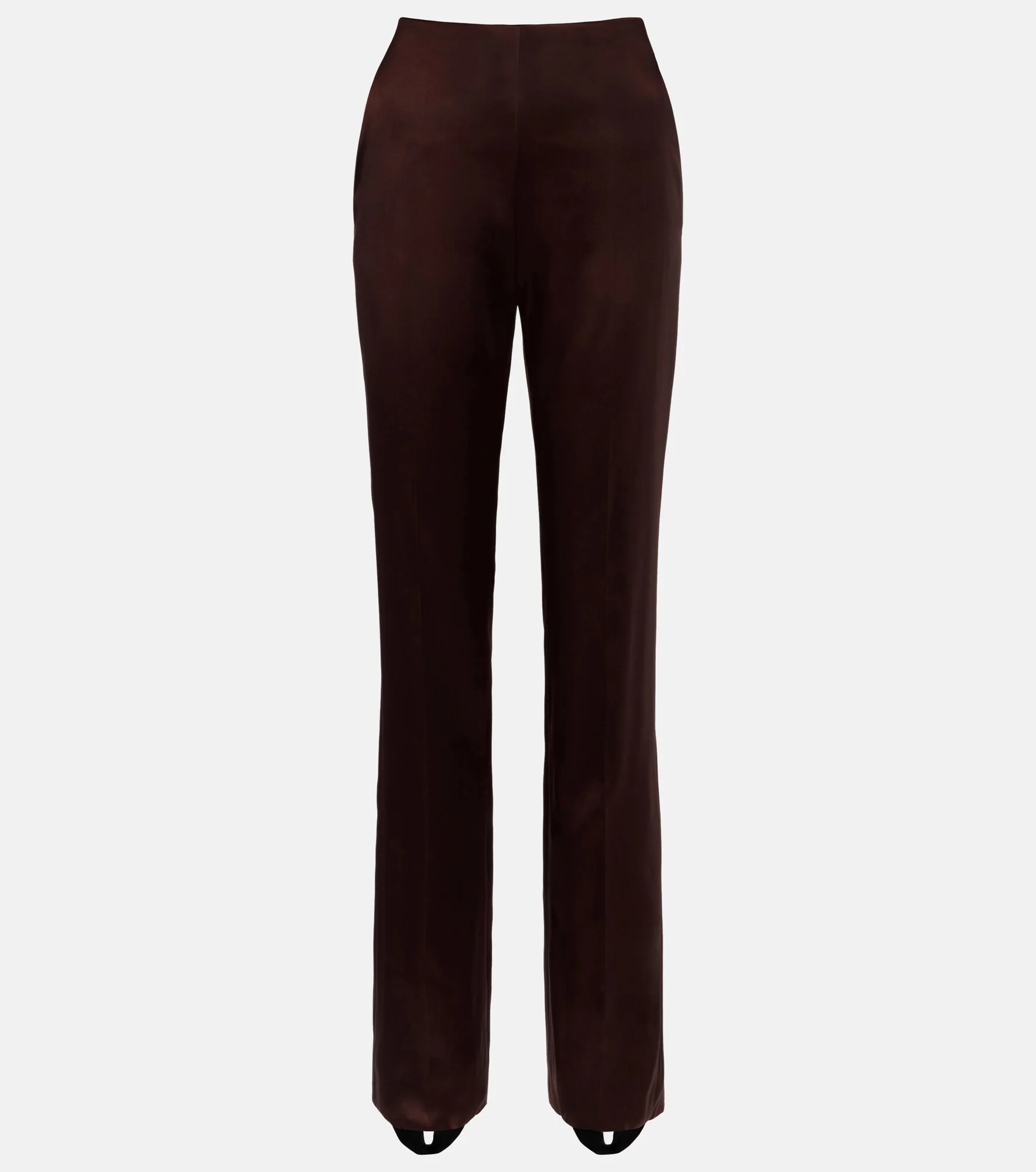 Silk-blend satin straight pants - 1