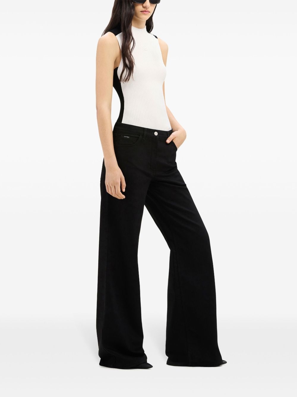Contrast Frame ribbed tank top - 3