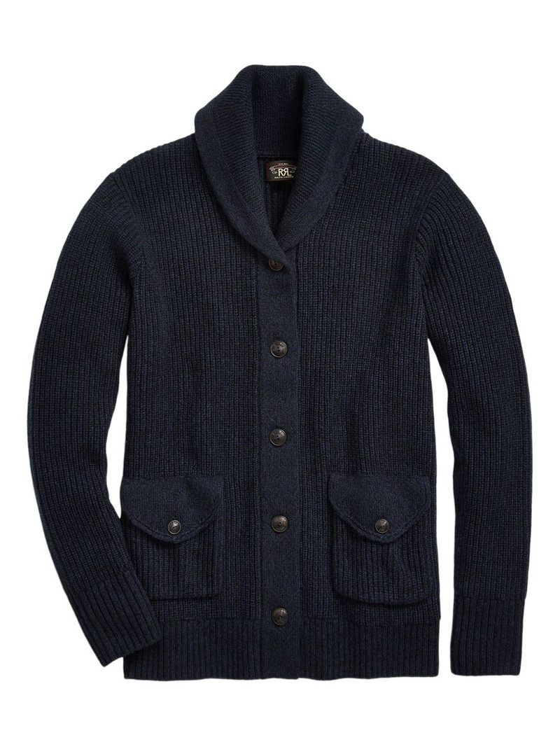 shawl-collar buttoned cardigan 1