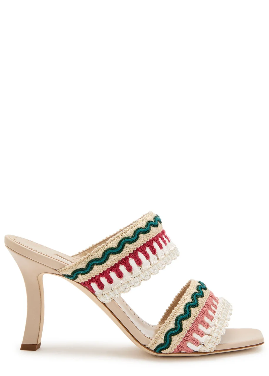Manolo Blahnik Mabecomu 90 Woven-strap Leather Sandals - 1
