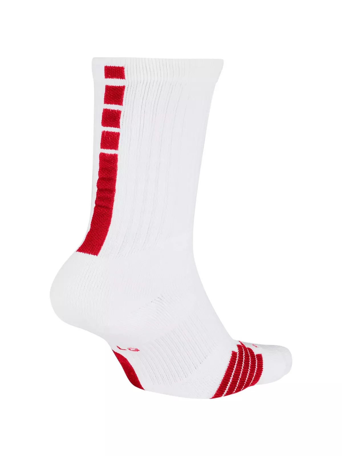 Elite Unisex Crew Basketball Socks - White/Red - 2