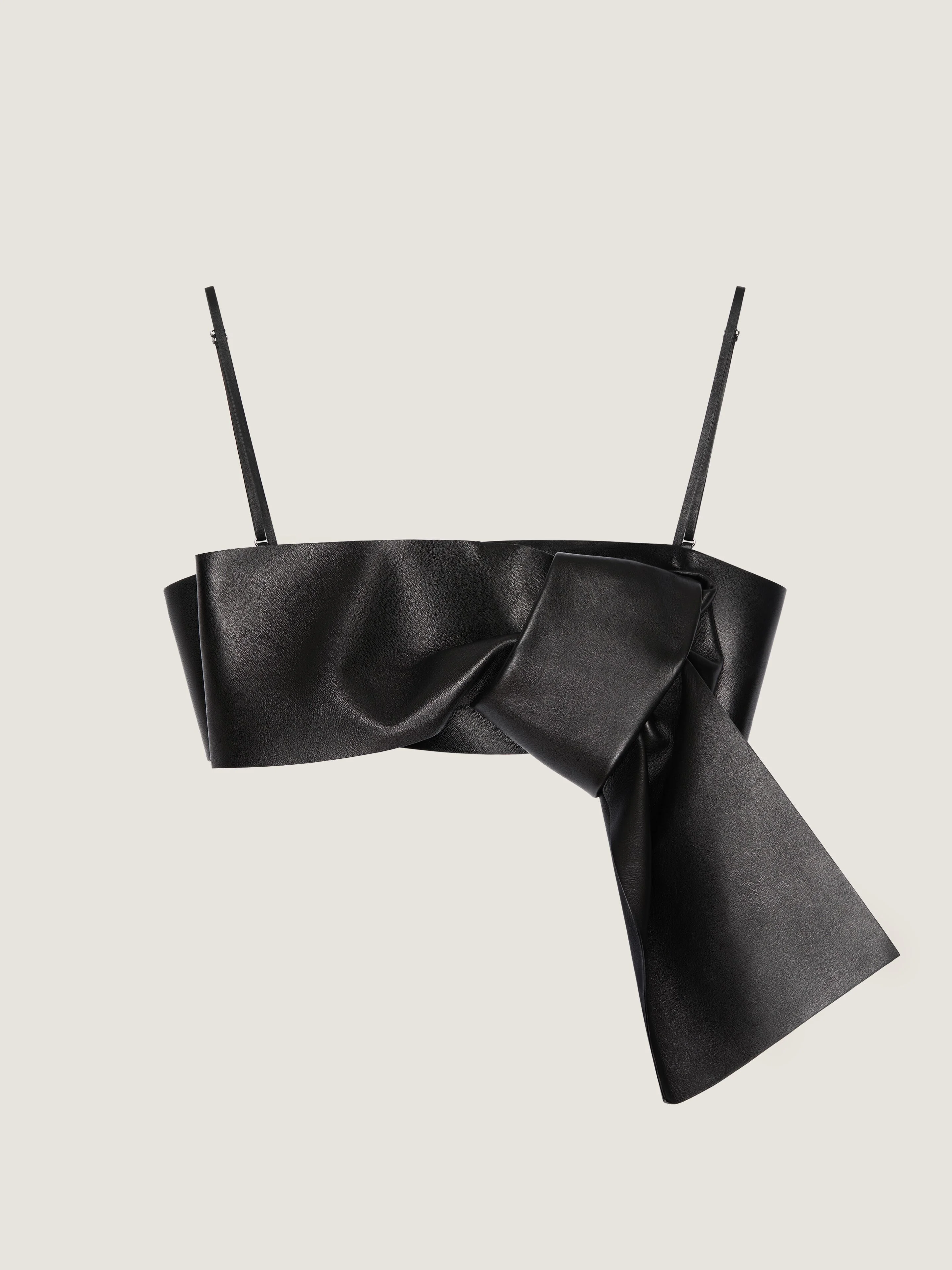 BRA TOP IN LEATHER WITH BOW - 1