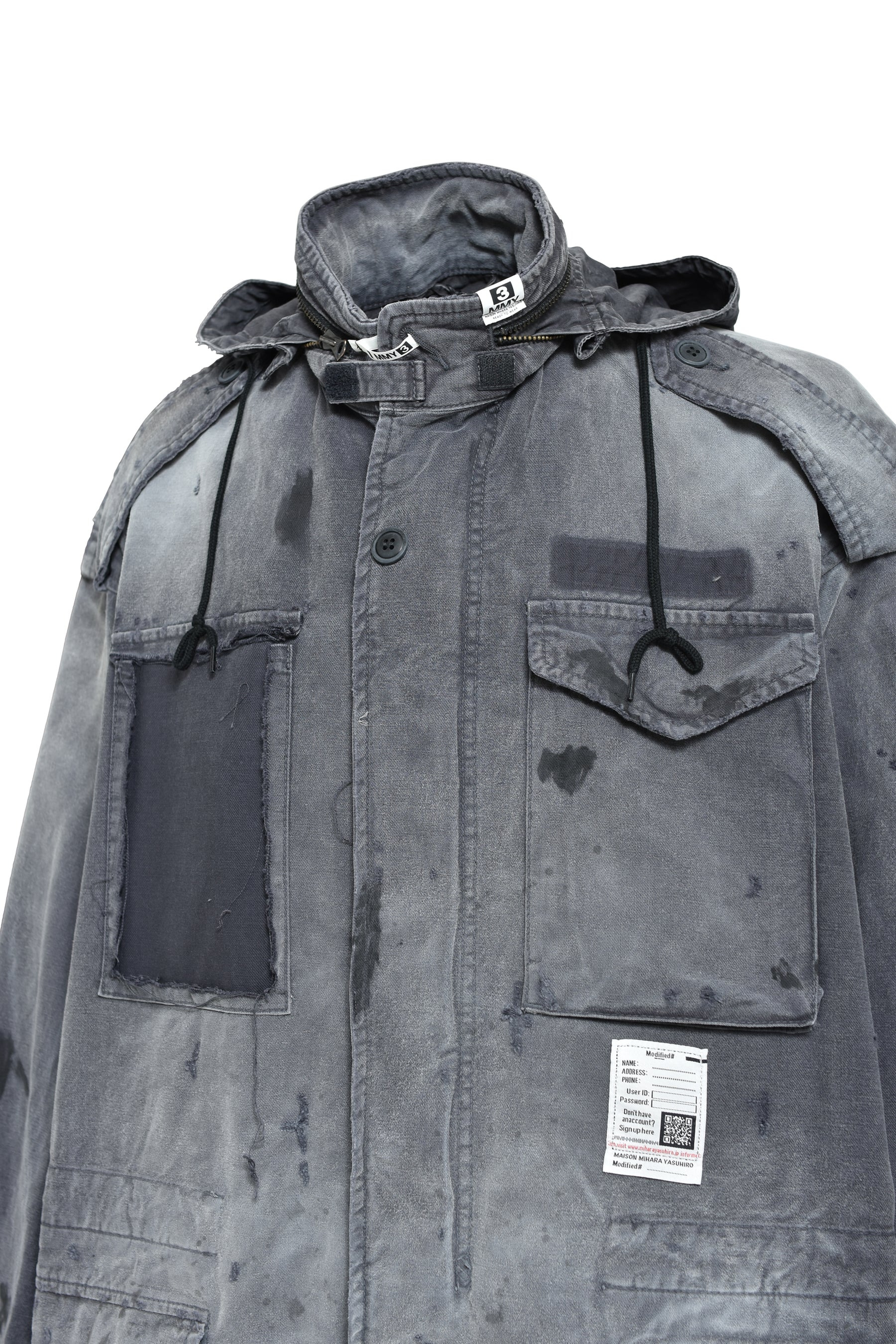 DISTRESSED M-65 JACKET / BLK - 8