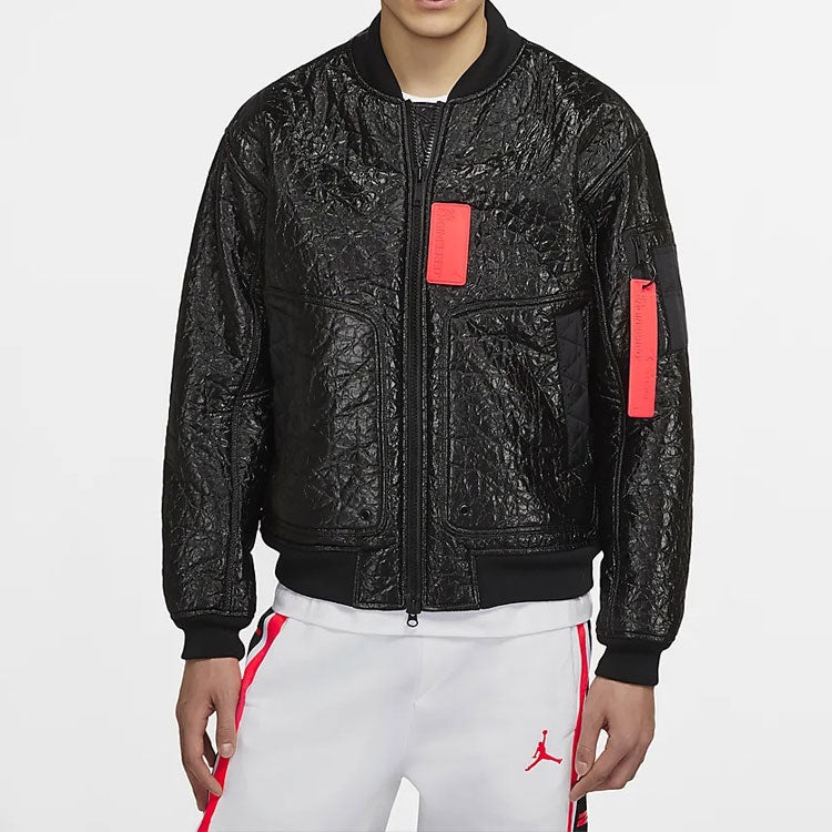 Air Jordan 23 Engineered MA-1 Men's Basketball Embroidered LOGO Baseball Jacket Black CD5713-010 - 4
