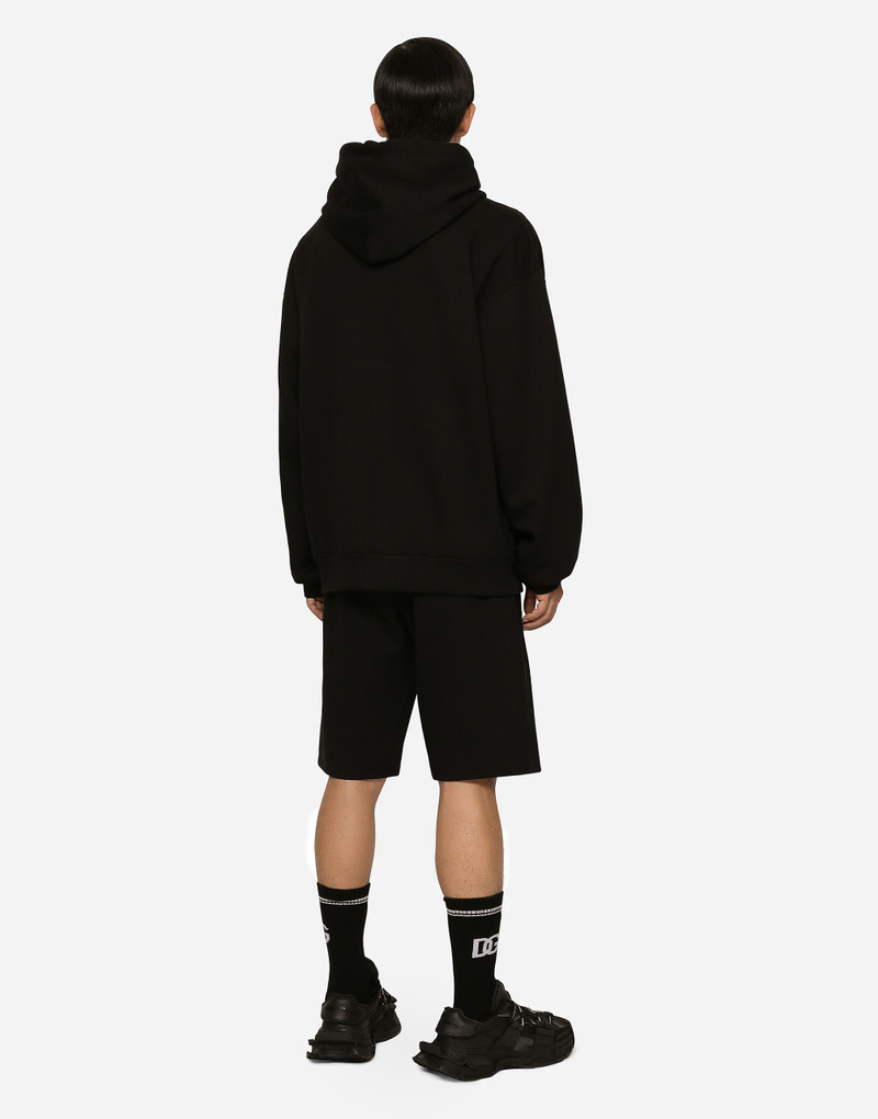 Cotton jersey hoodie with embroidery 3