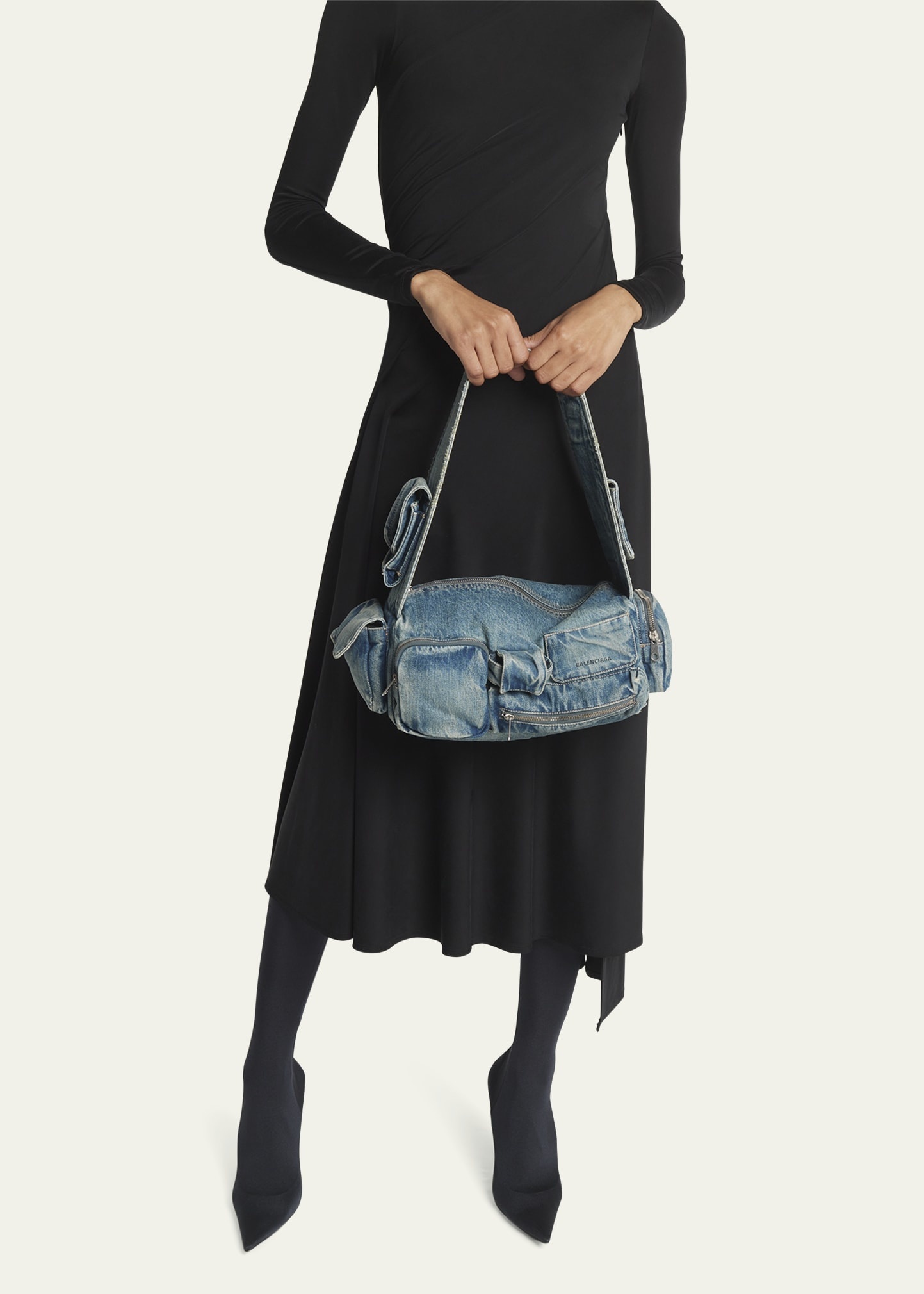 Superbusy Sling Washed Denim Shoulder Bag - 2