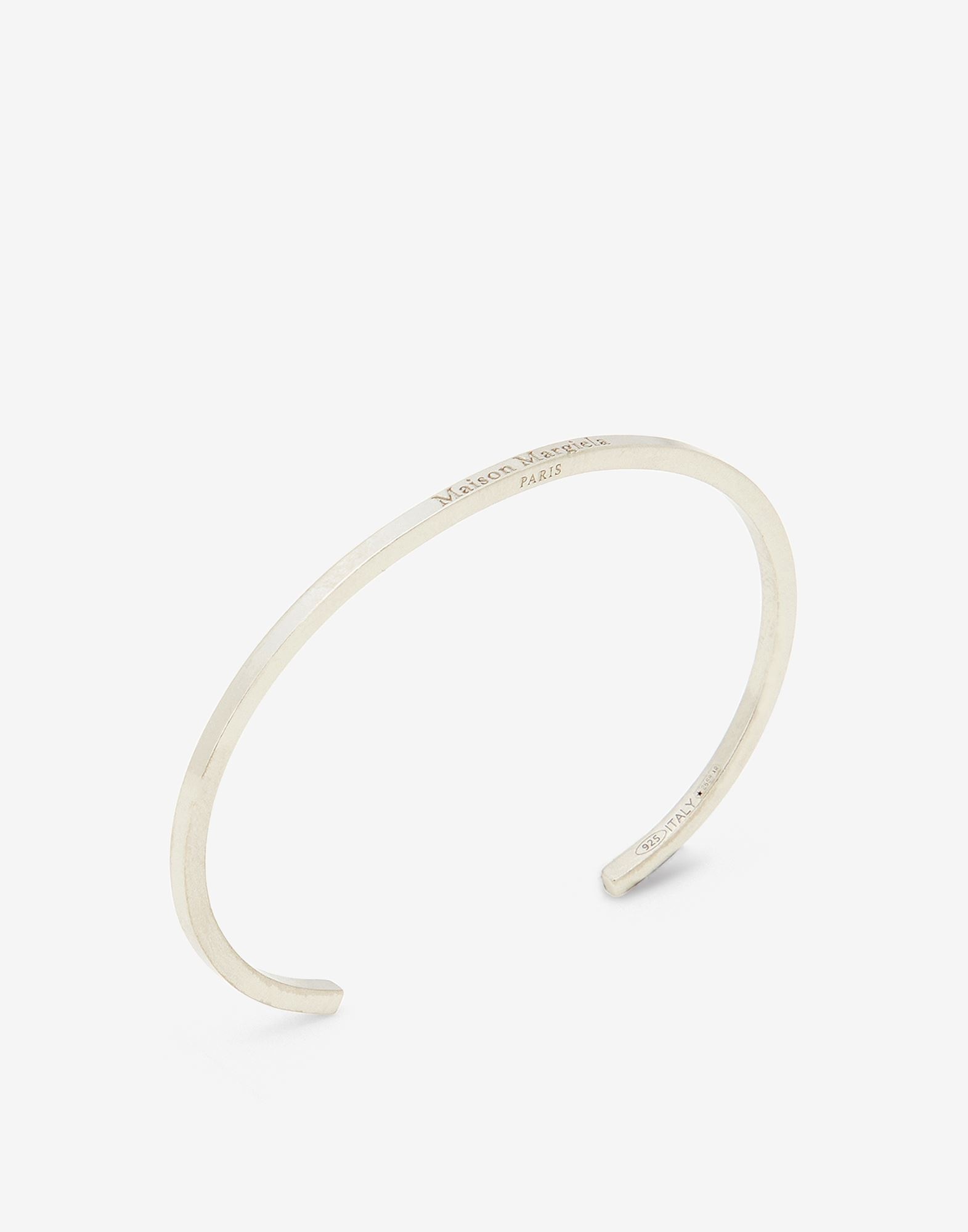 Logo engraved slim silver cuff - 3