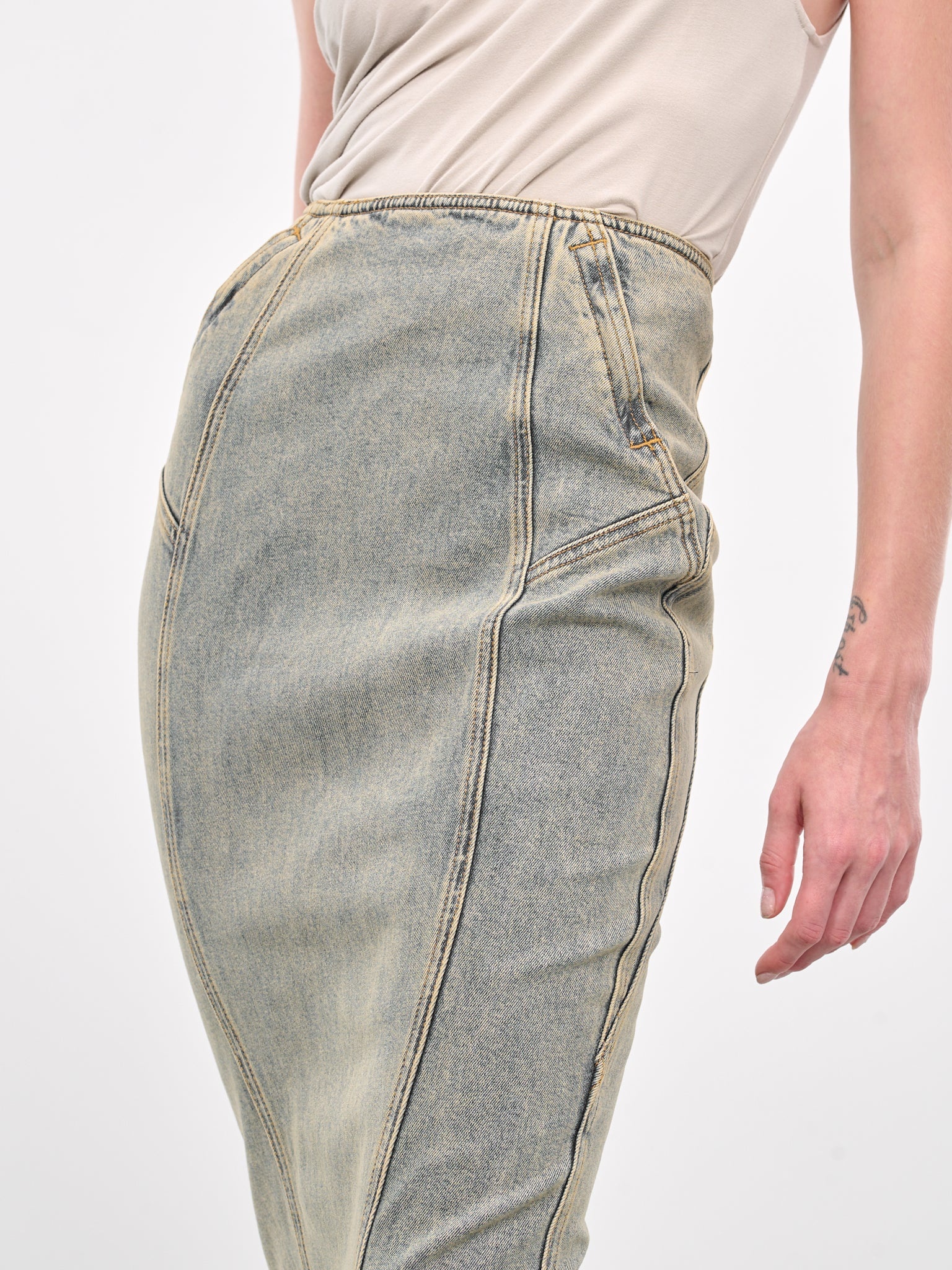 Channel Denim Skirt - 4