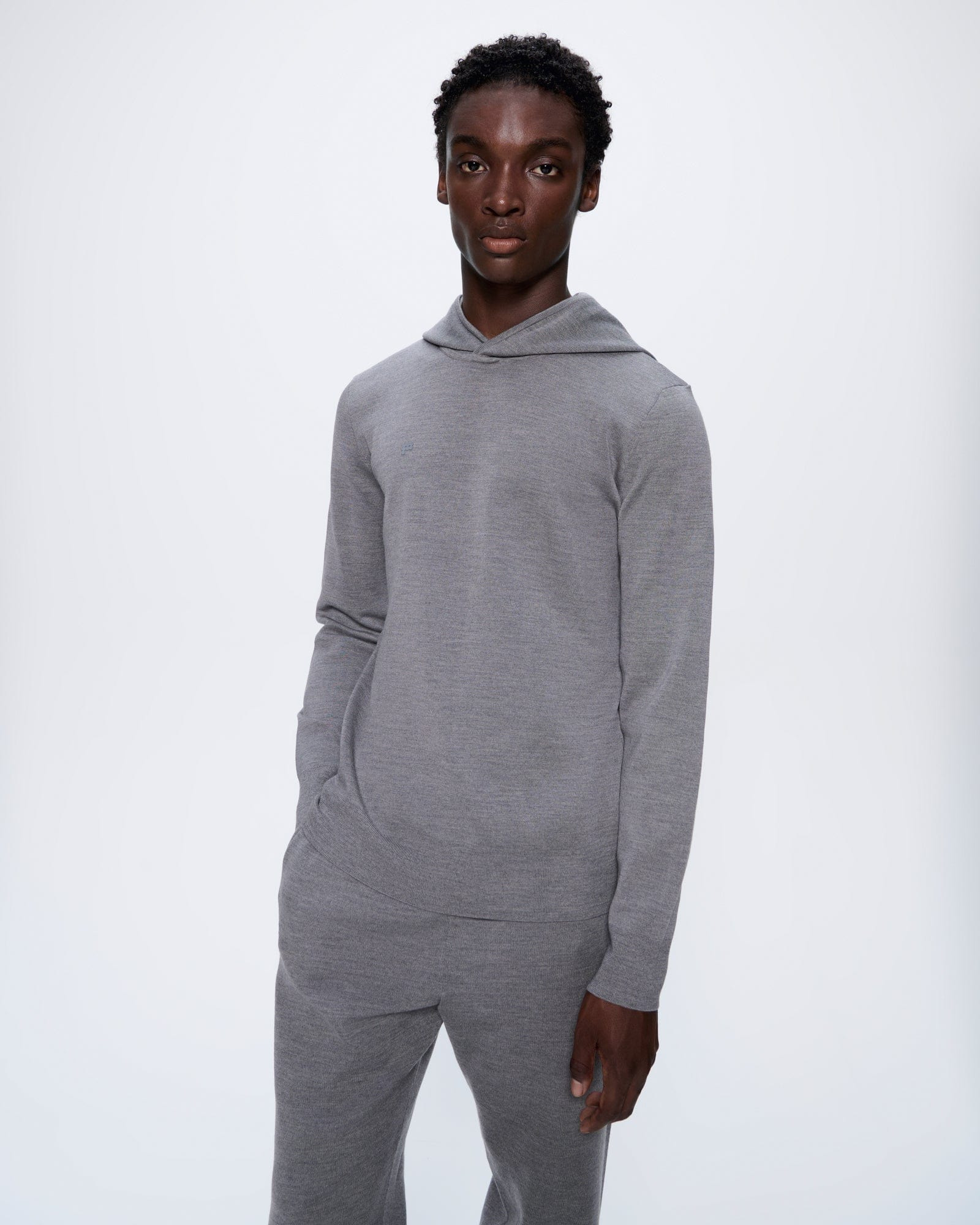Mens DNA Regenerative Merino Wool Hoodie - Grey Marl - 3