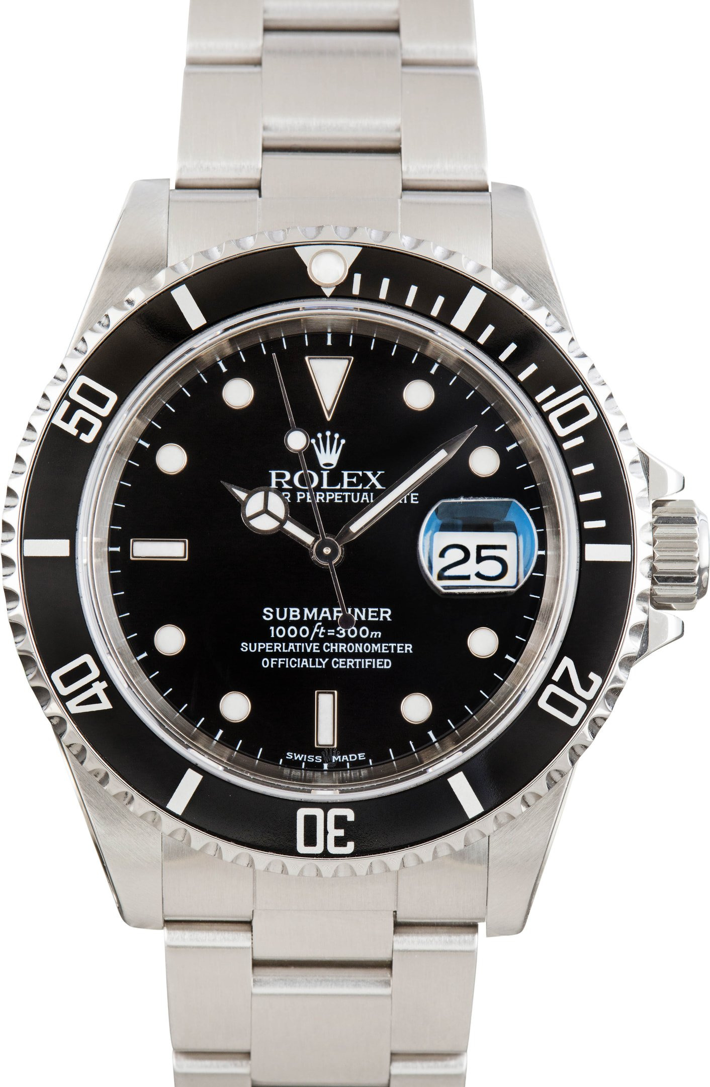 Pre-owned Rolex Submariner Ref 16610 Steel - 1