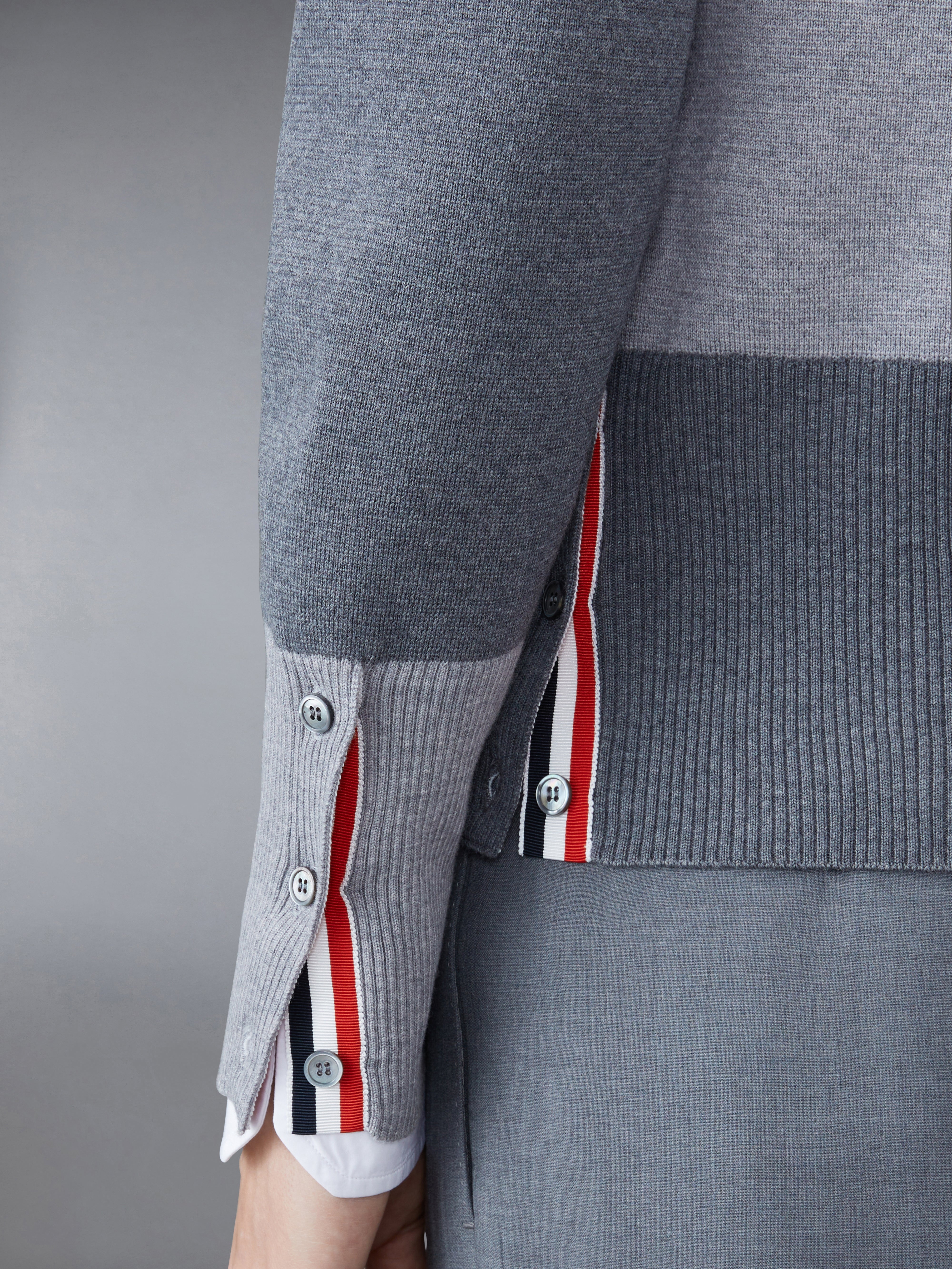Fun-mixmilano Stitch Finemerino Wool 4-bar V-neck Cardigan - 5
