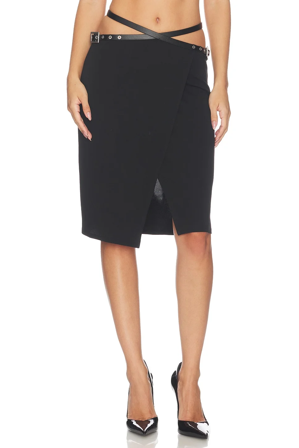 Belted Wrap Skirt - 1