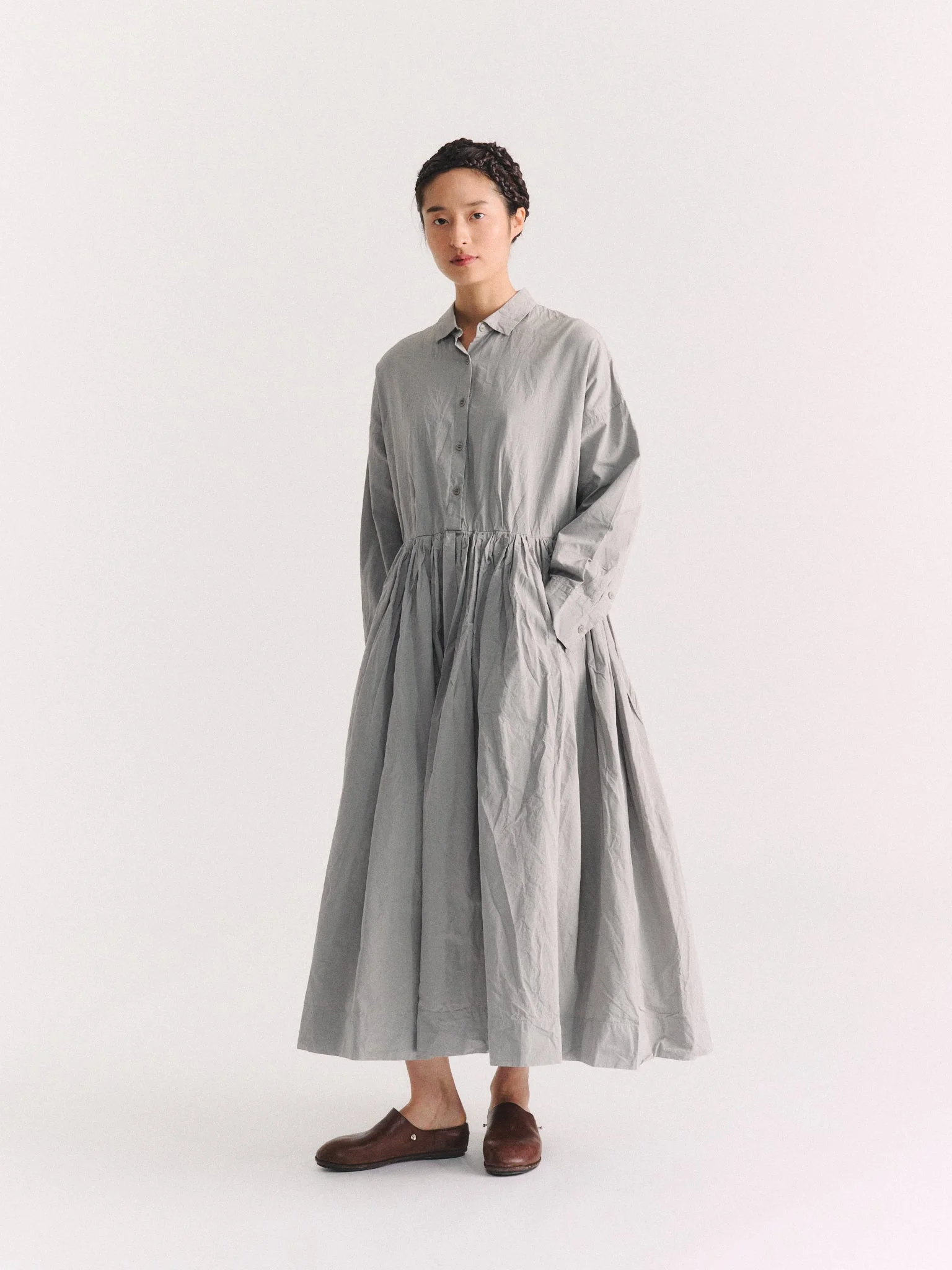 STEPHANIE DRESS - PAPER COT - LIGHT GREY - 1