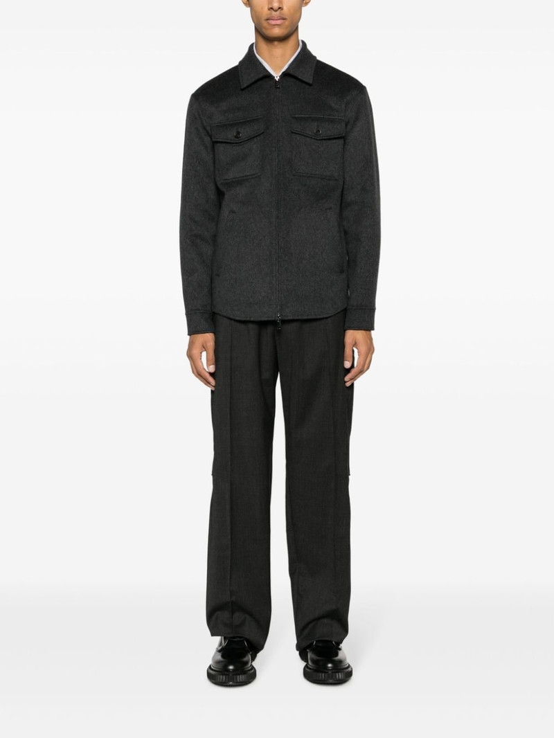 Theory zipped wool-blend shirt jacket outlook