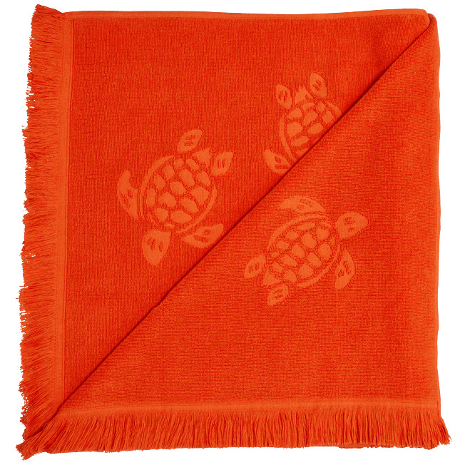 Beach Fouta in Organic Cotton Turtles Jacquard - 2
