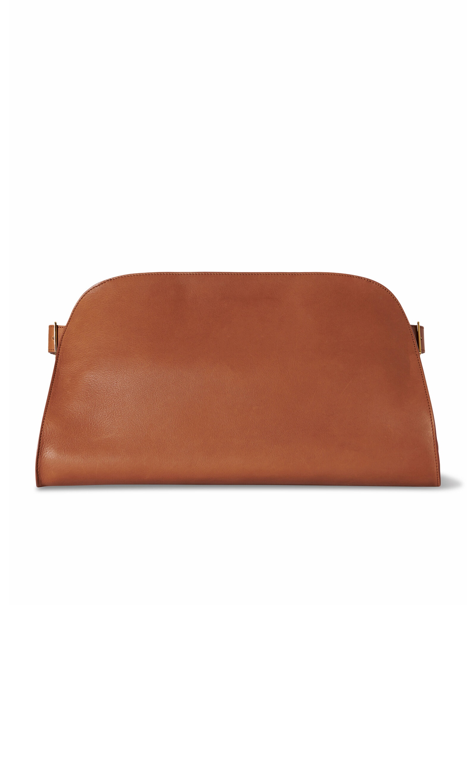 The Row Margaux E/W Leather Clutch brown | modaoperandi