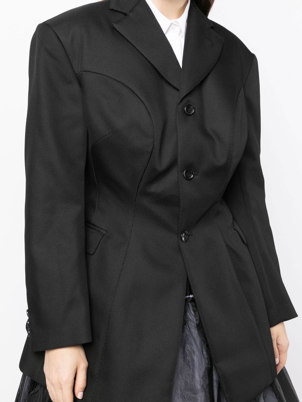 open-back single-breasted blazer - 5