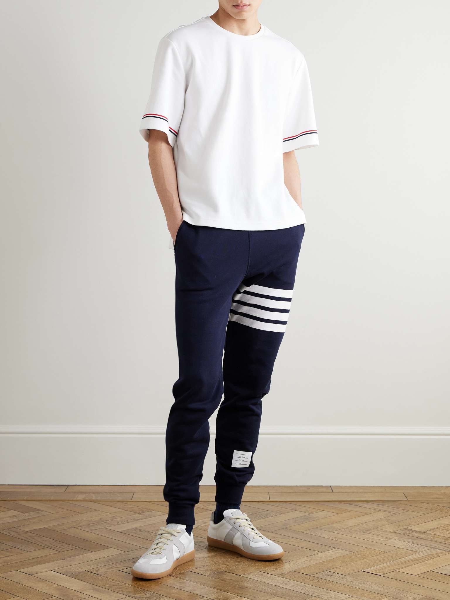 Tapered Striped Loopback Cotton-Jersey Sweatpants - 2